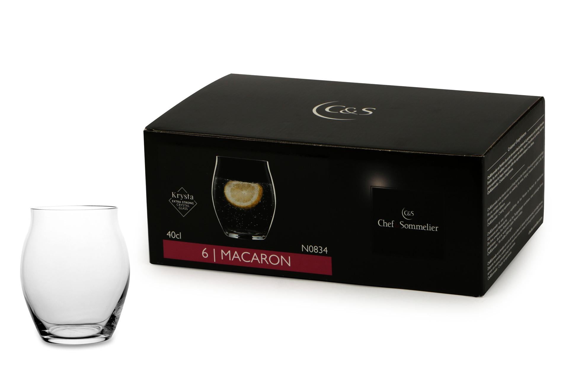 Arcoroc Macaron Fascination Bicchiere 40 cl - Design Sinuoso e Base Stabile - Set 6 Pz