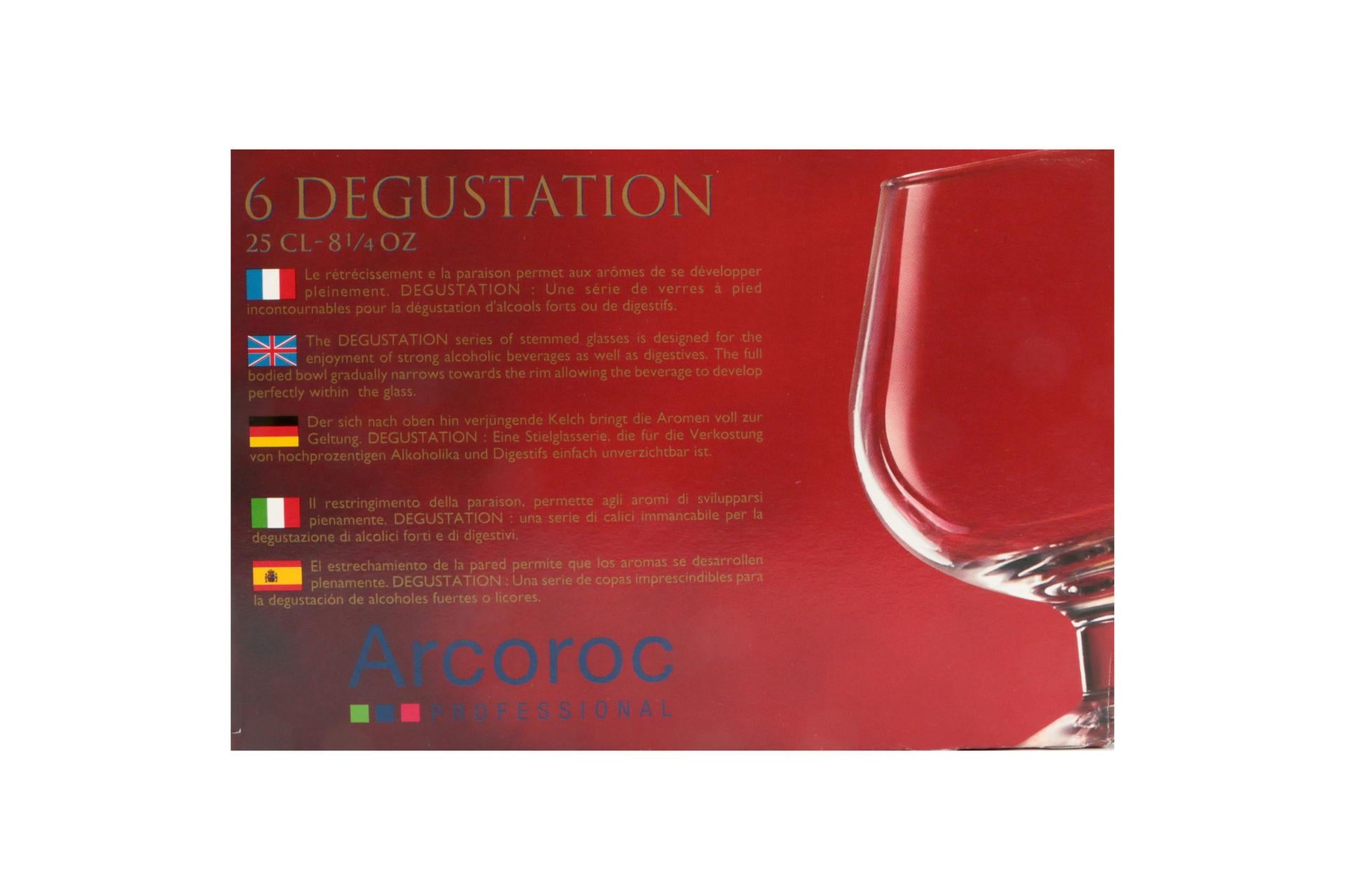 Arcoroc Degustation Calice 25 cl - H.112 mm Ø82 mm Per Rum e Cognac - Set 6 Pz 5