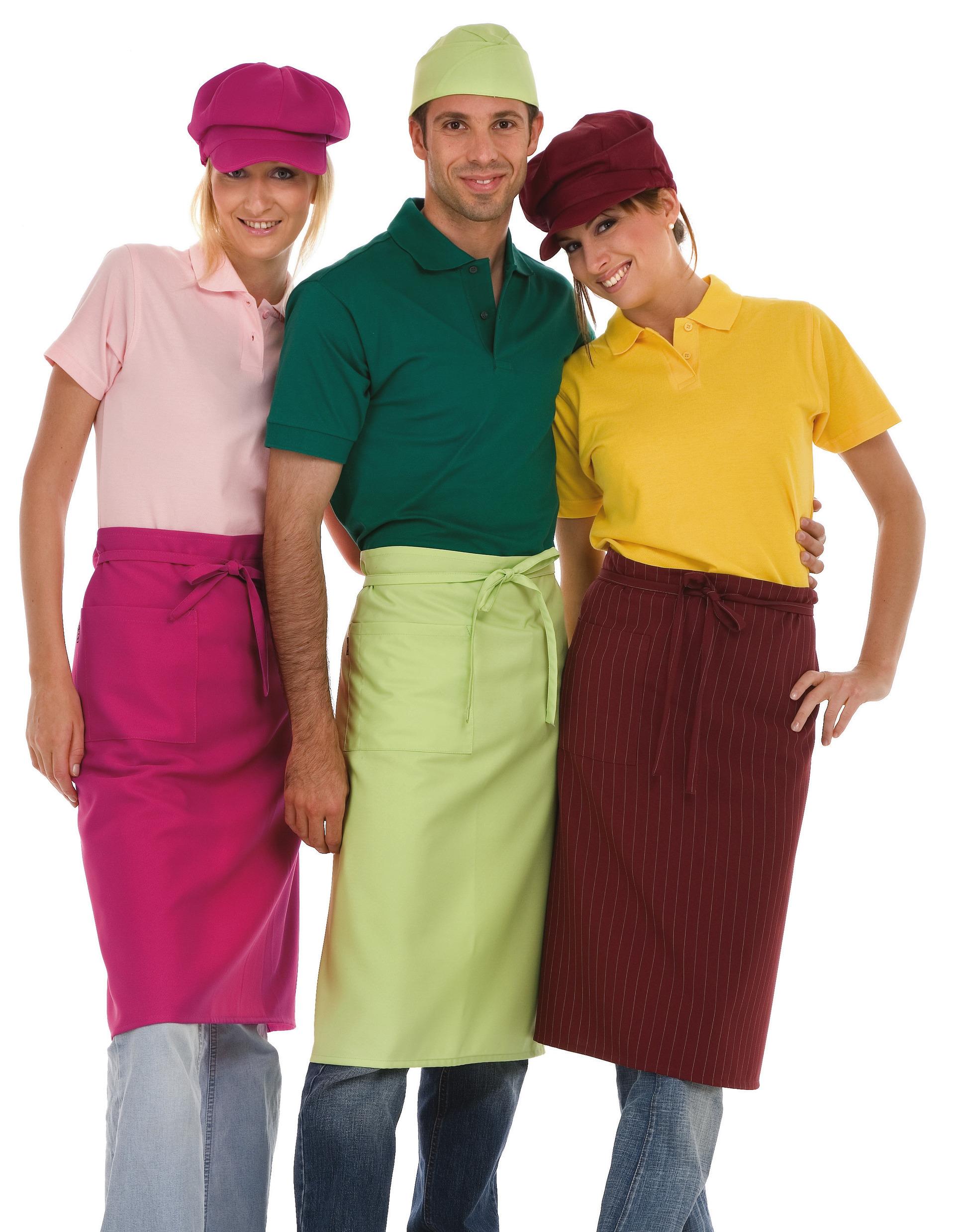 Toma Grembiule Senza Pettorina Bordeaux Gessato - Confezione da 2 Pezzi - Set 2 Pz