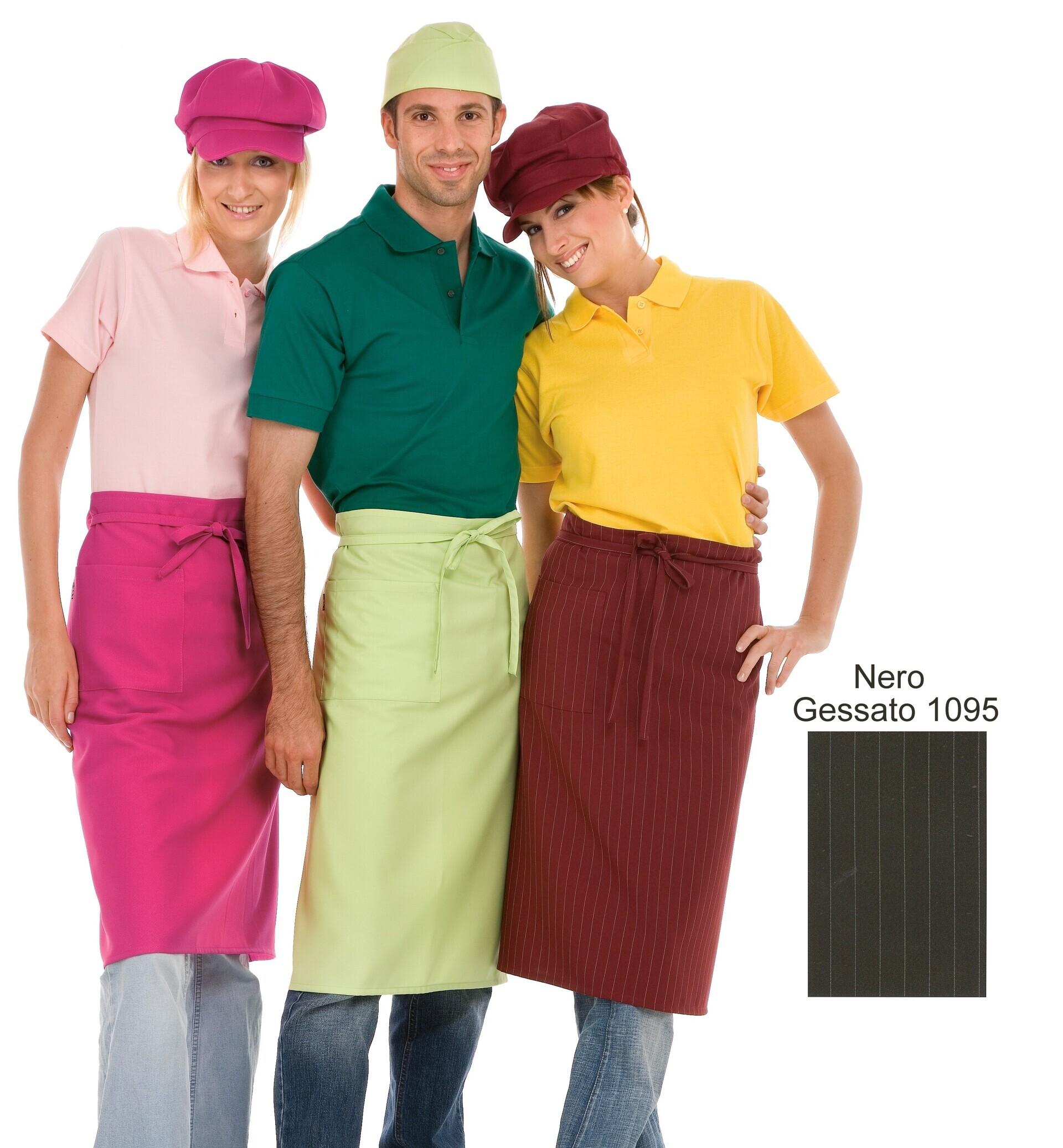 Toma Grembiule Senza Pettorina Nero Gessato - Confezione da 2 Pezzi - Set 2 Pz