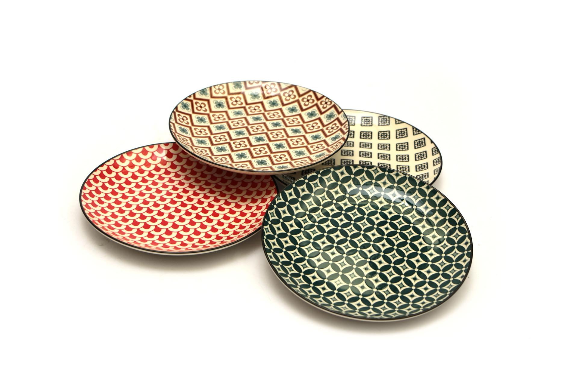 Import Tavola Professional Mosaik Piatto Piano Ø20 cm In Stoneware - Decori Assortiti - Set 8 Pz