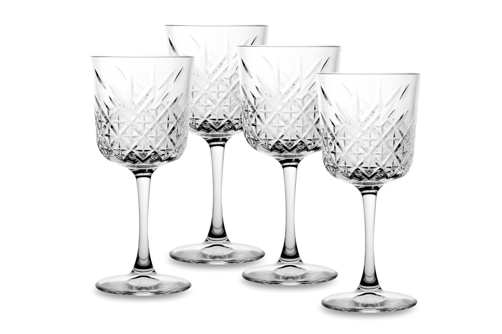 Pasabahce Timeless Set 4 Calici Vino 33 cl In Vetro Lavorato - Set 4 Pz