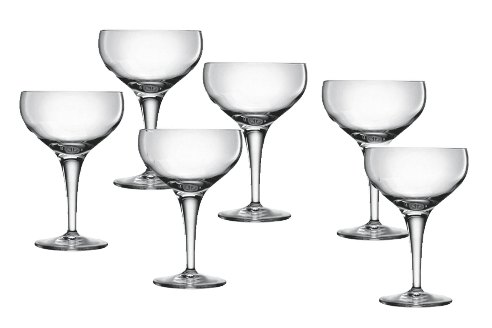Luigi Bormioli Michelangelo Set 6 Coppe Champagne Cl.22.5 - Vetro Ultra Clear Con Stelo Rinforzato - Set 6 Pz