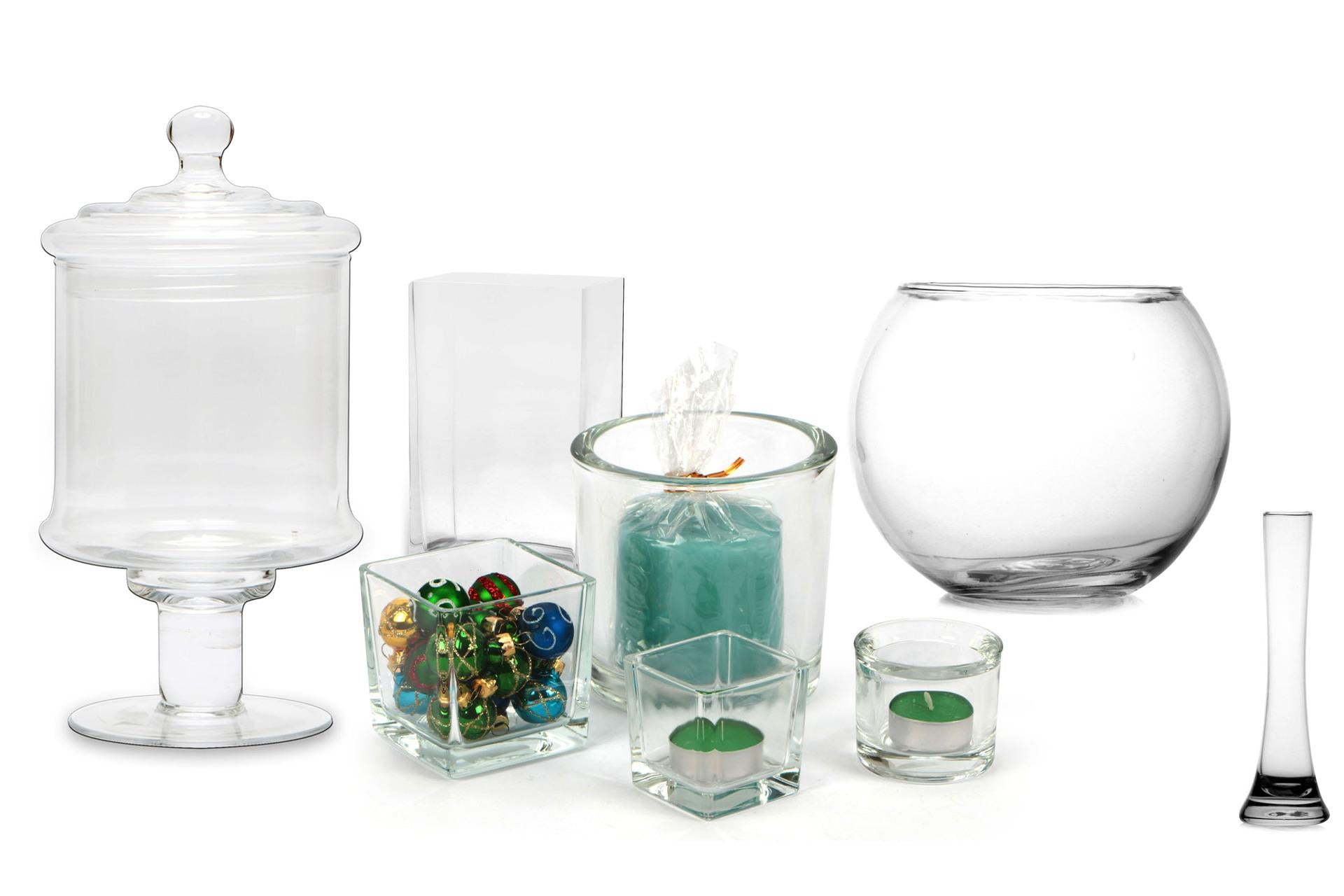 ALE Import Cubo Vetro 80x80x80 mm - Vaso Accessorio per la Tavola In Vetro - Set 6 Pz
