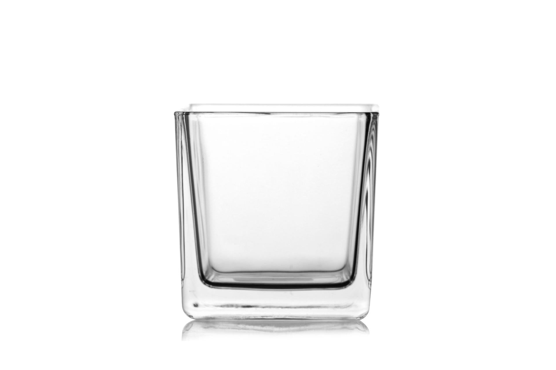 ALE Import Vaso Cubo In Vetro 100x100x100 mm - Linea Accessori per la Tavola - Set 6 Pz
