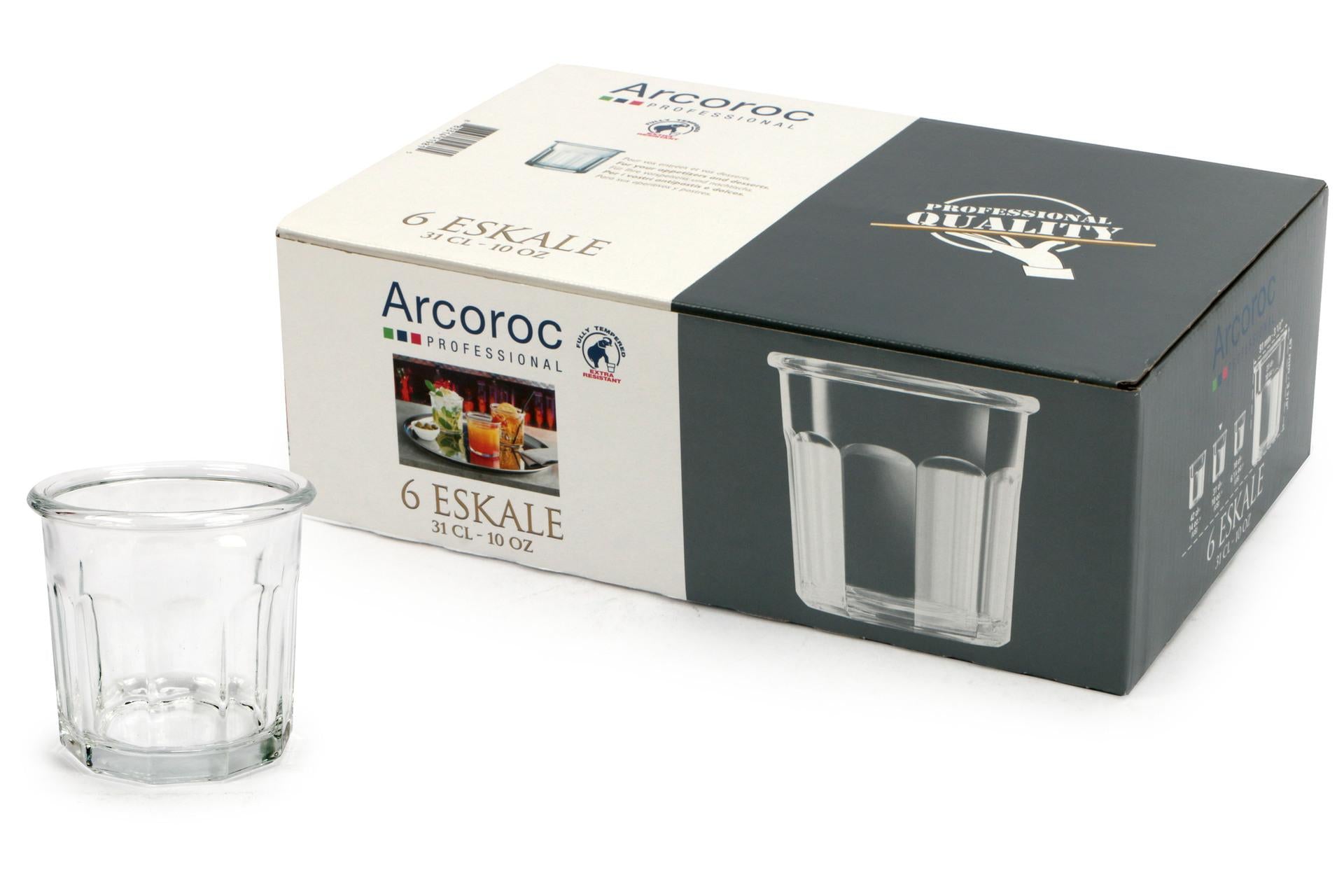 Arcoroc Eskale Bicchiere 31 cl In Vetro Temperato Design Vintage - Set 6 Pz