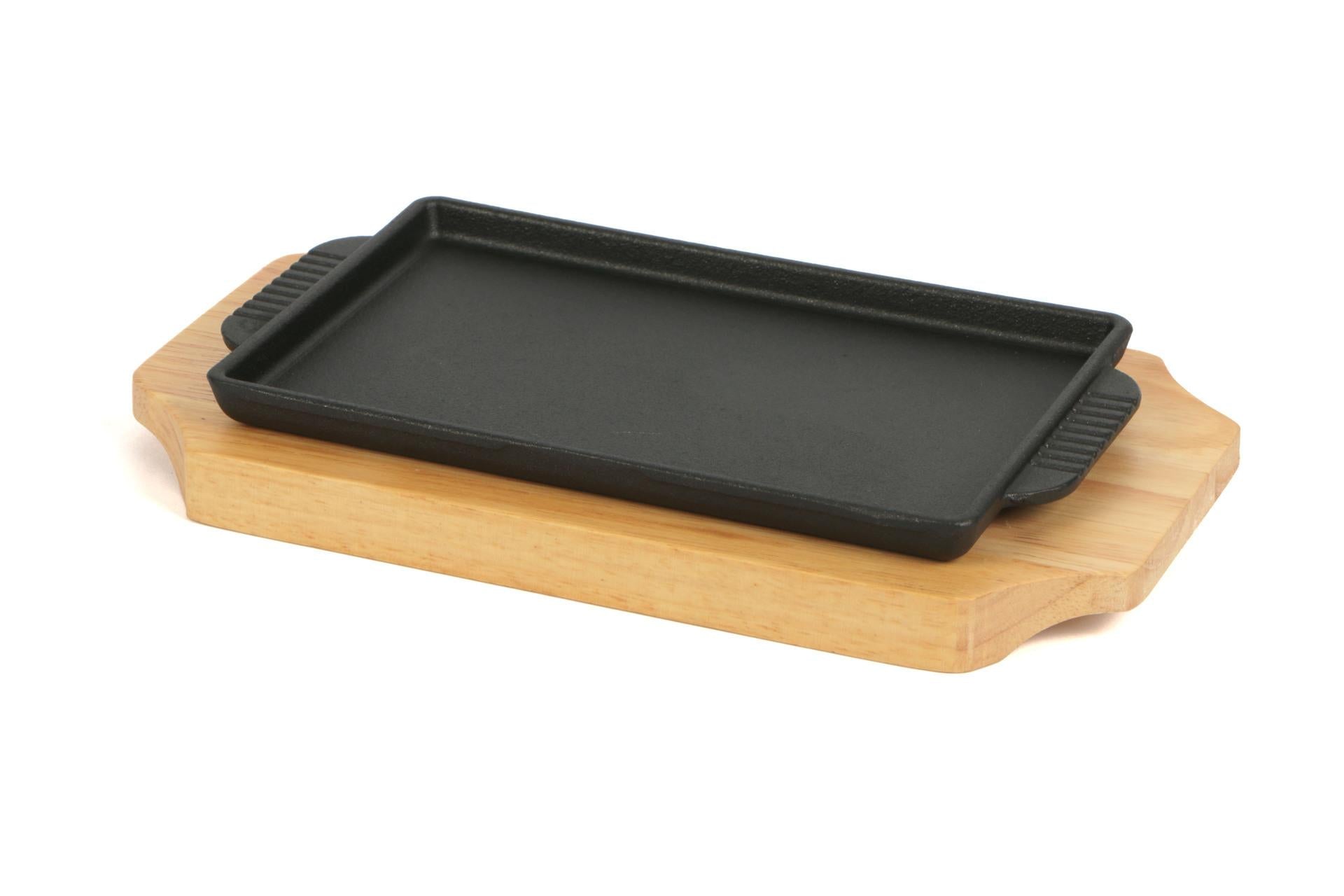 Import Tavola Professional Piastra In Ghisa 19x12 cm Con Base In Legno