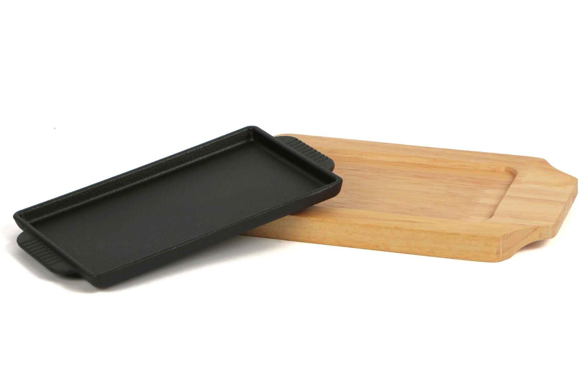 Import Tavola Professional Piastra In Ghisa 19x12 cm Con Base In Legno