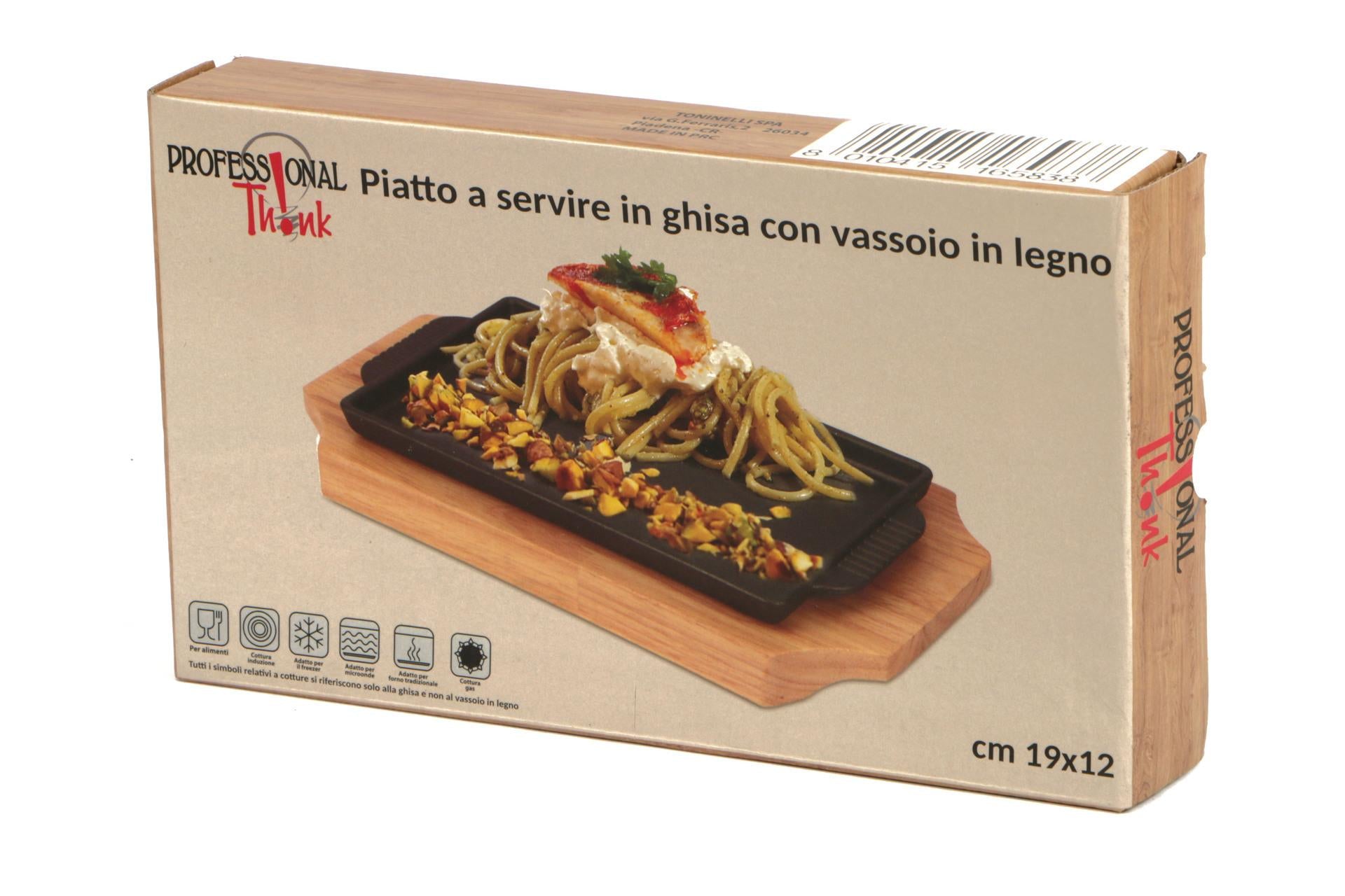 Import Tavola Professional Piastra In Ghisa 19x12 cm Con Base In Legno 4