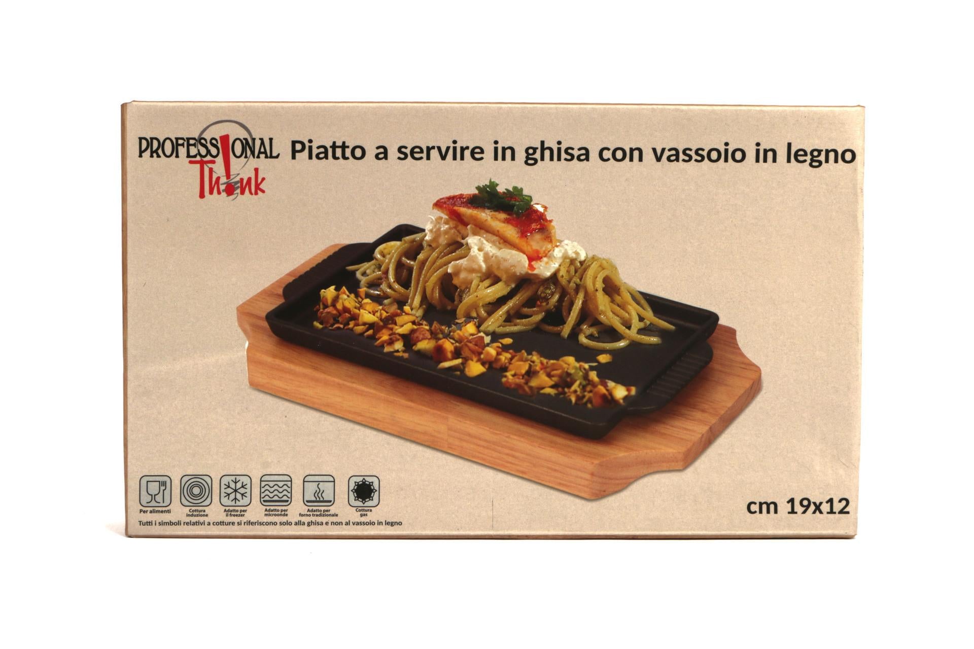 Import Tavola Professional Piastra In Ghisa 19x12 cm Con Base In Legno 7