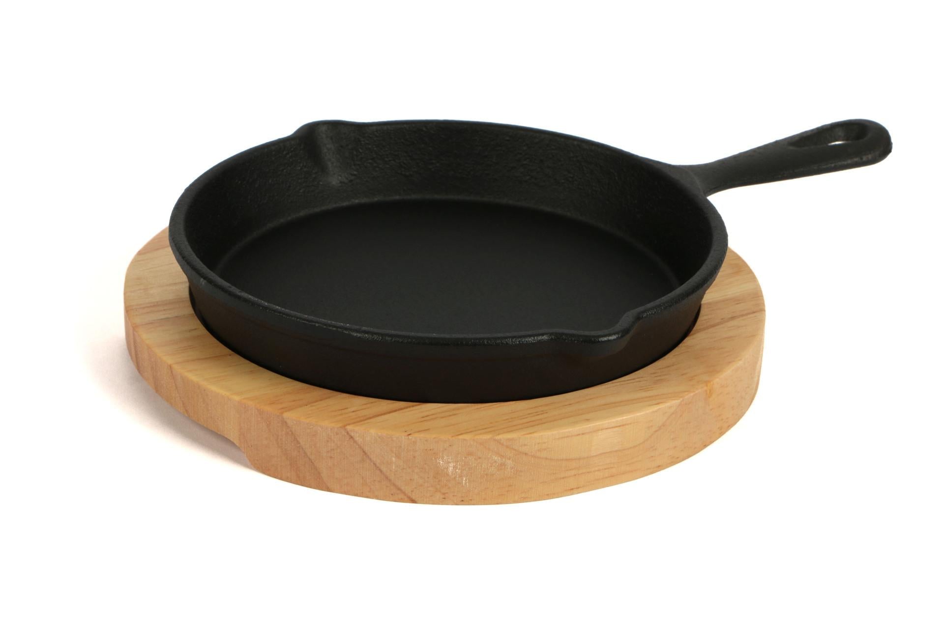 Import Tavola Professional Think Casseruola Tonda Ø14 cm In Ghisa Con Manico e Base In Legno