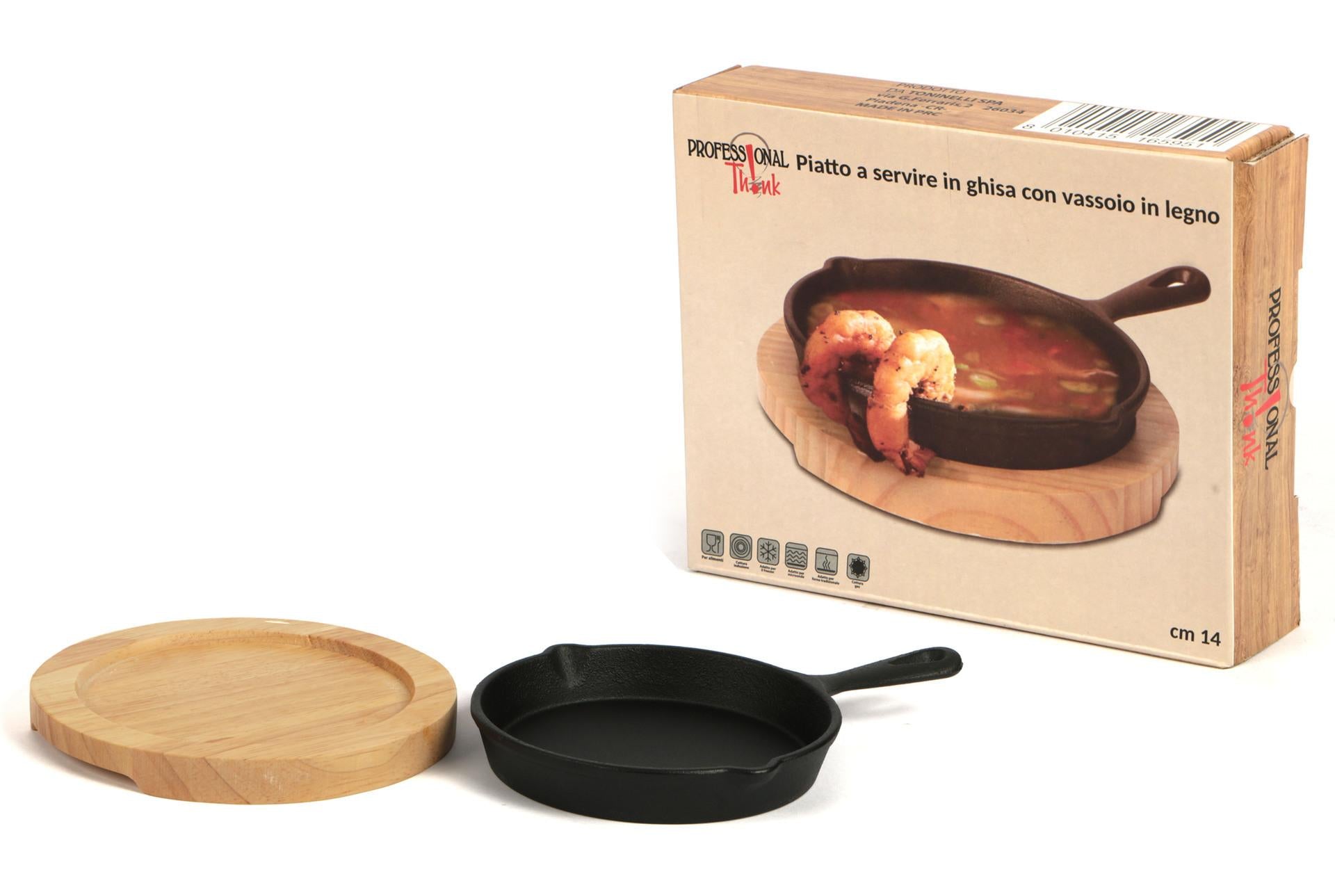 Import Tavola Professional Think Casseruola Tonda Ø14 cm In Ghisa Con Manico e Base In Legno 3
