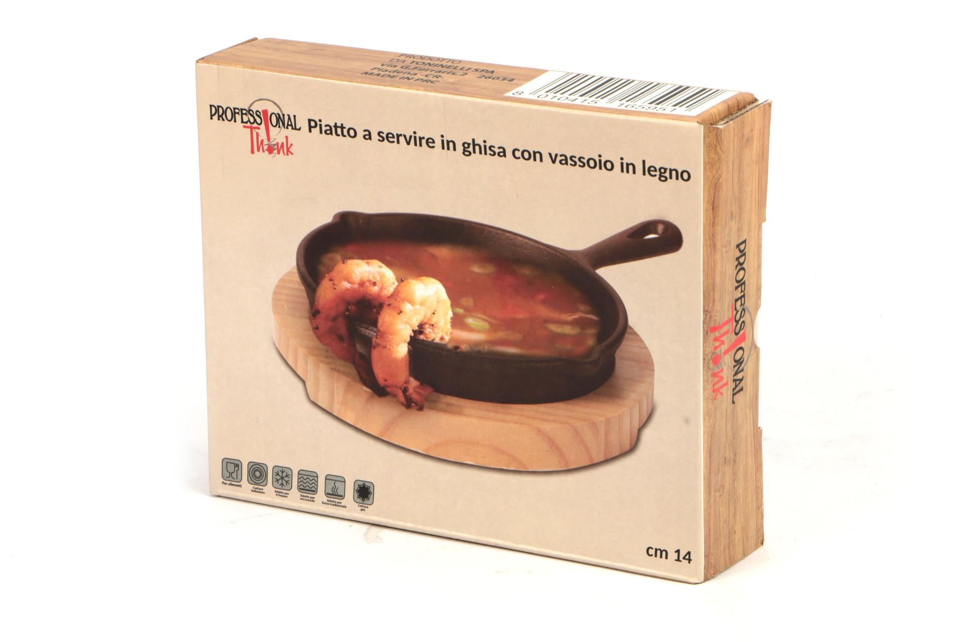 Import Tavola Professional Think Casseruola Tonda Ø14 cm In Ghisa Con Manico e Base In Legno 4
