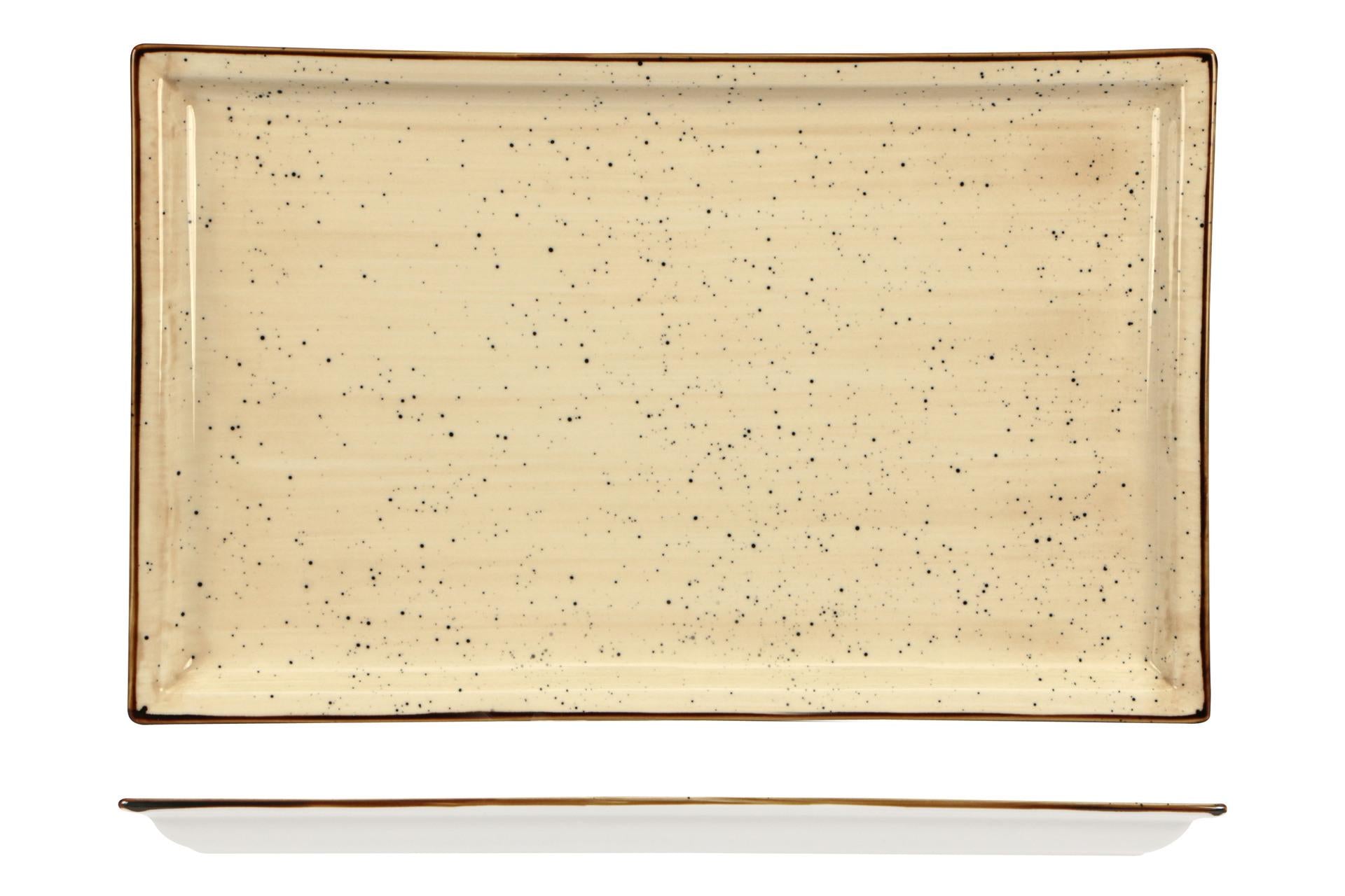 Import Tavola Professional JustColor Cream Piatto Rettangolare 36,5 x 22,8 cm In Porcellana Colorata - Set 3 Pz