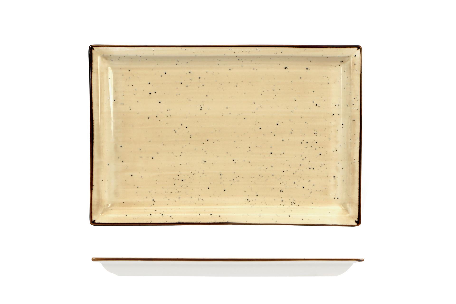 Import Tavola Professional JustColor Cream Piatto Rettangolare 27.2 x 18.2 cm In Porcellana Colorata - Set 4 Pz