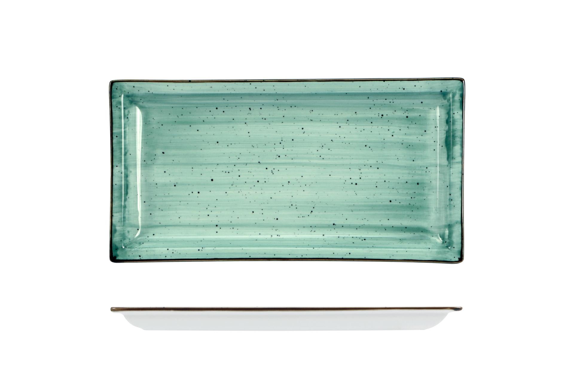 Import Tavola Professional JustColor Green Piatto Rettangolare 27 x 14.2 cm In Porcellana Colorata - Set 6 Pz