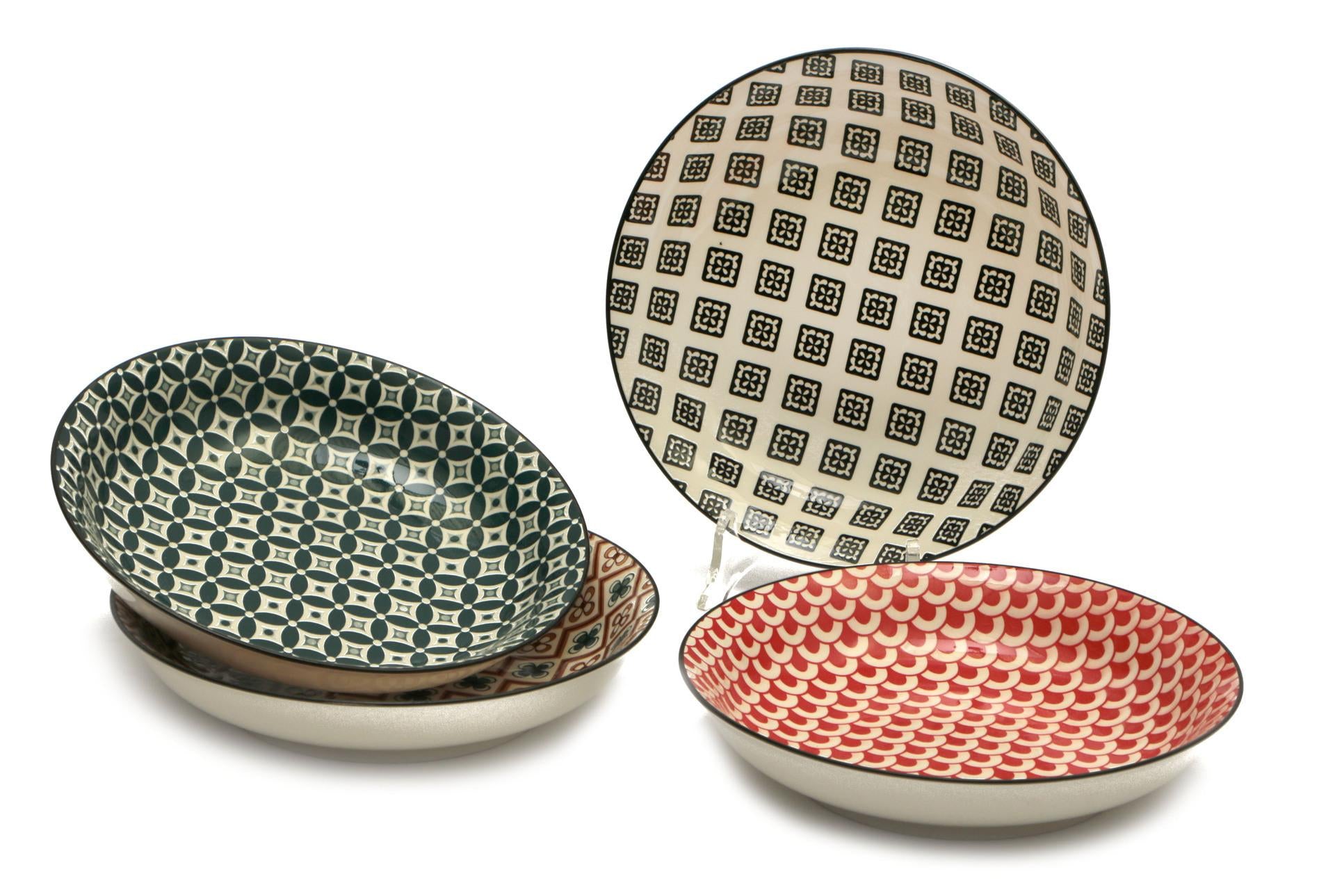 Import Tavola Professional Mosaik Piatto Fondo Ø20 cm In Stoneware - Decori Assortiti - Set 8 Pz