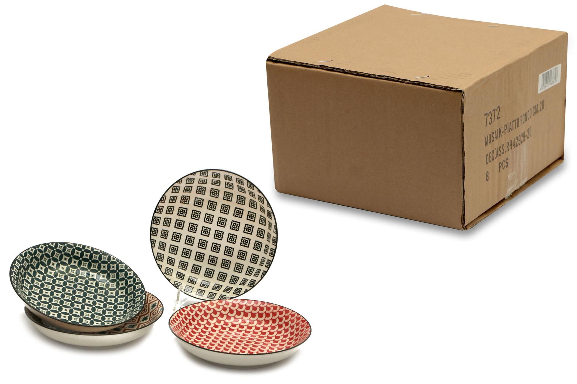 Import Tavola Professional Mosaik Piatto Fondo Ø20 cm In Stoneware - Decori Assortiti - Set 8 Pz 3