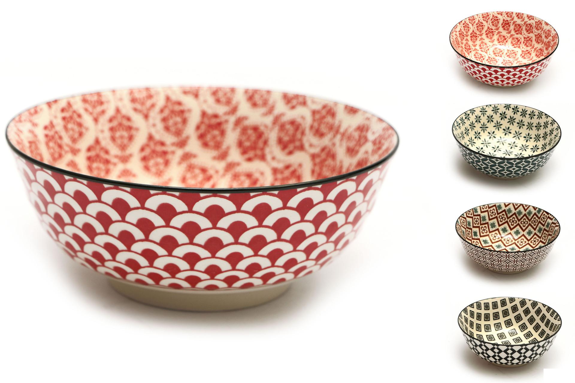 Import Tavola Professional Mosaik Insalatiera Ø23 cm In Stoneware Con Decori Assortiti - Set 4 Pz