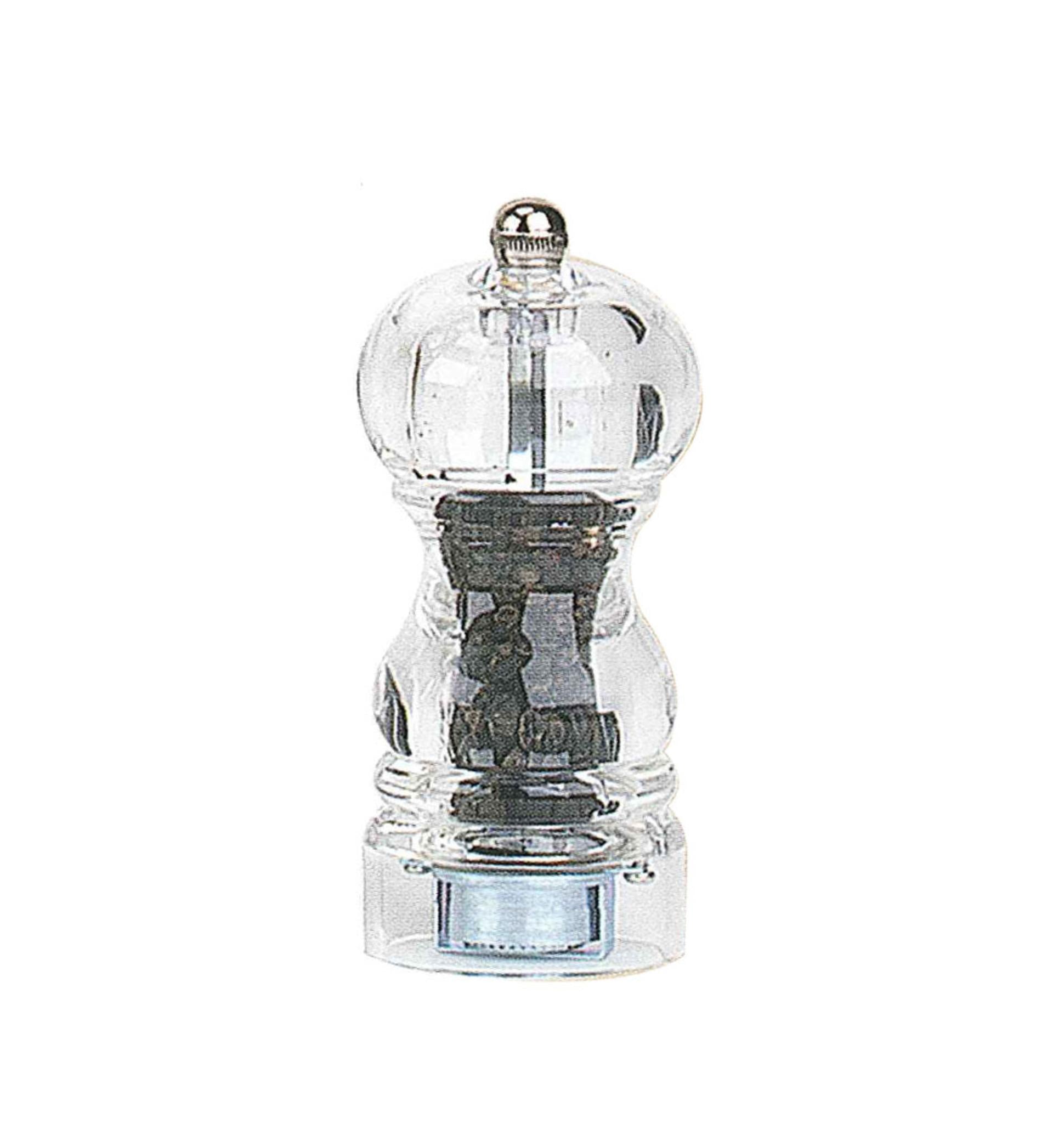 Bisetti Macina Pepe Acrilico 12 cm - Regolabile e Smontabile per Spezie e Sale