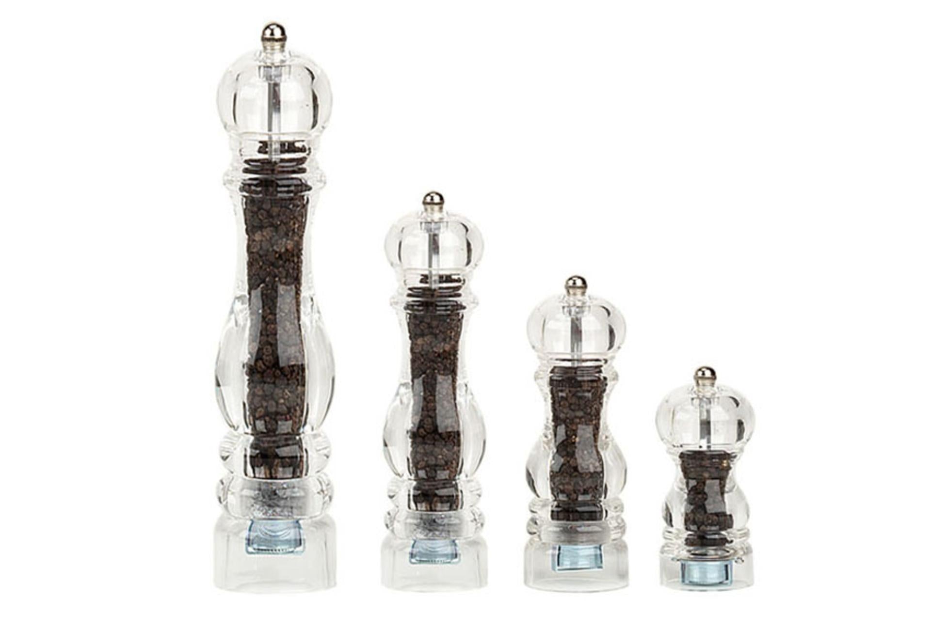 Bisetti Macina Pepe Acrilico 12 cm - Regolabile e Smontabile per Spezie e Sale 5