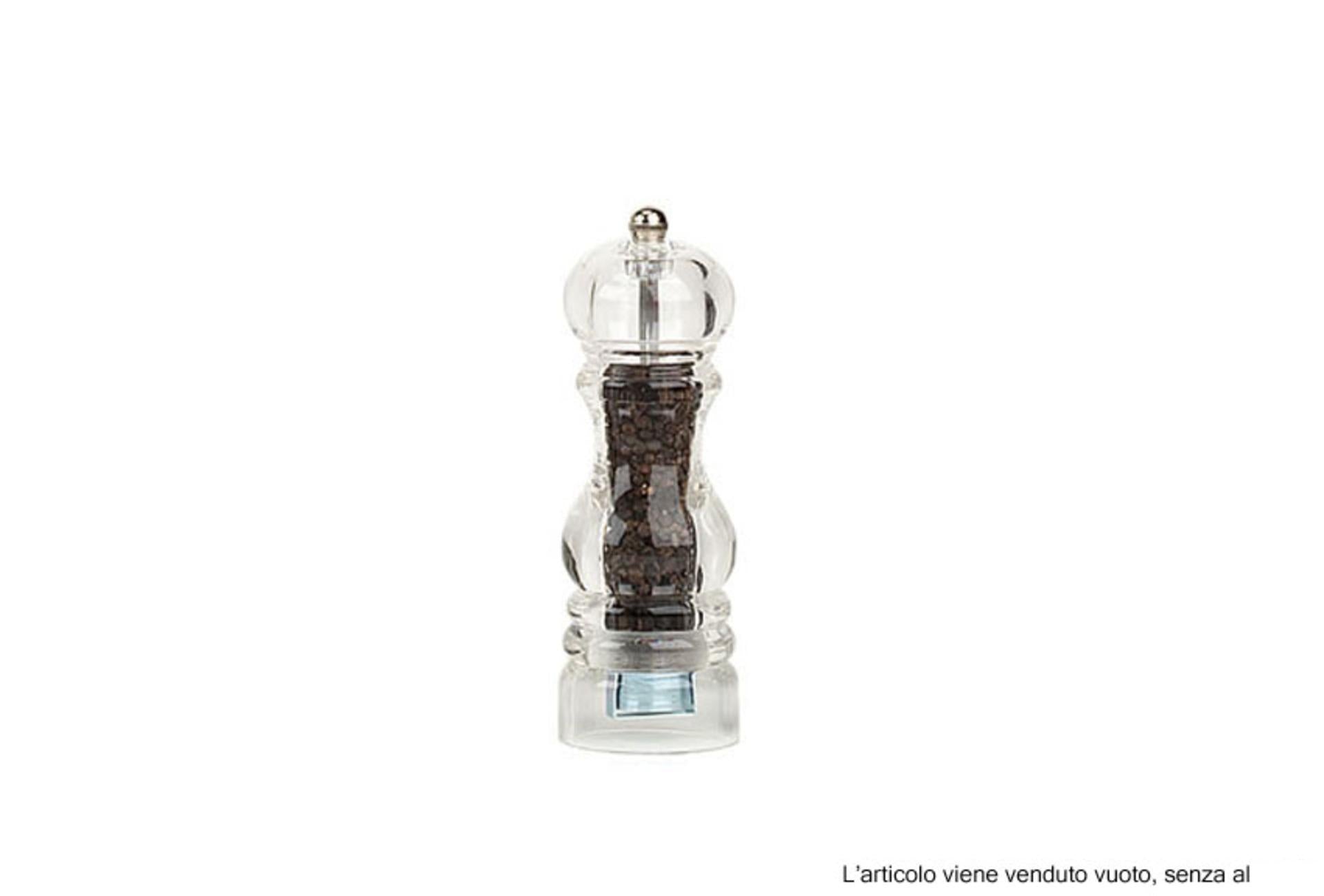 Bisetti Macina Pepe Acrilico H.17.5 cm - Regolabile e Smontabile per Spezie e Sale