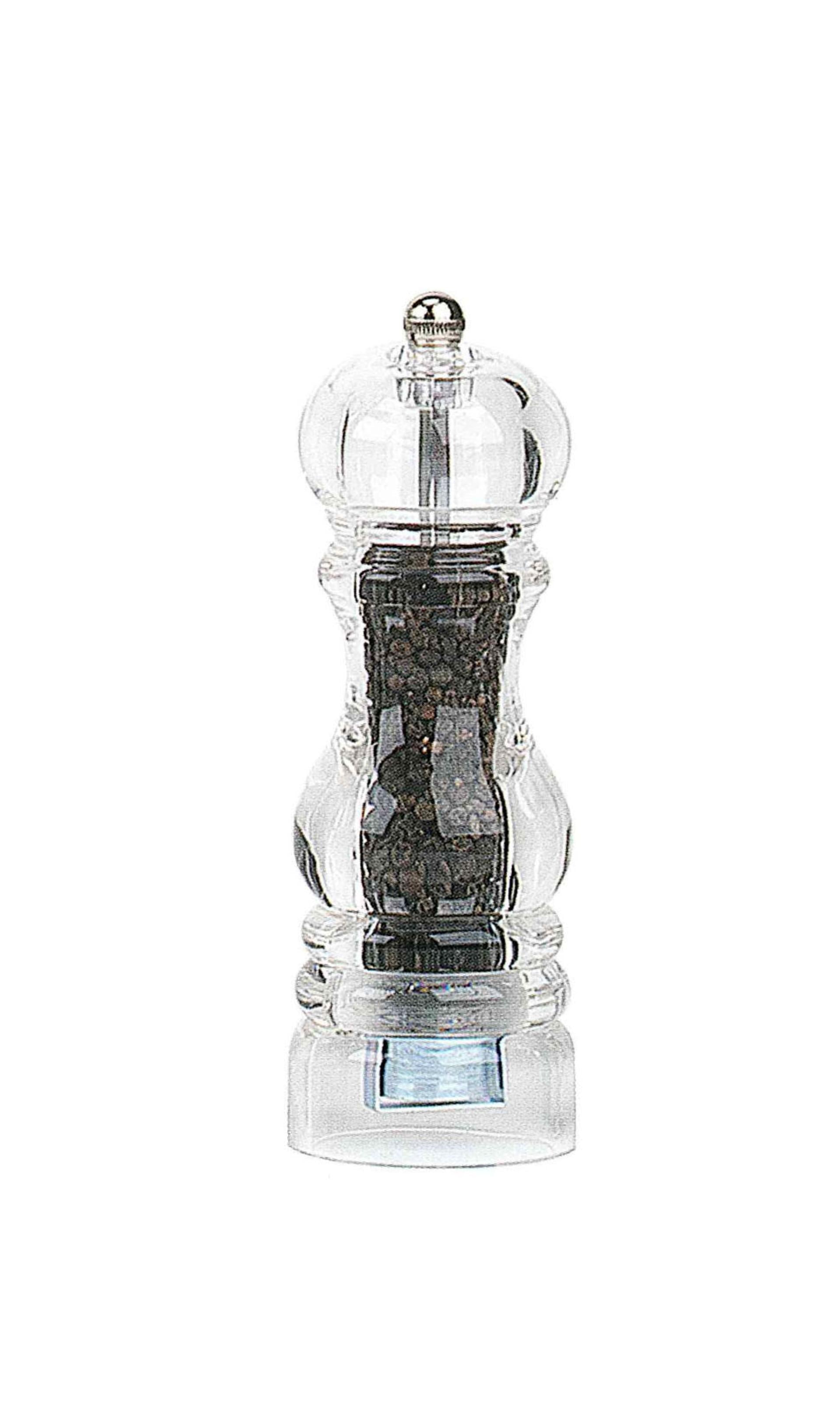 Bisetti Macina Pepe Acrilico H.17.5 cm - Regolabile e Smontabile per Spezie e Sale