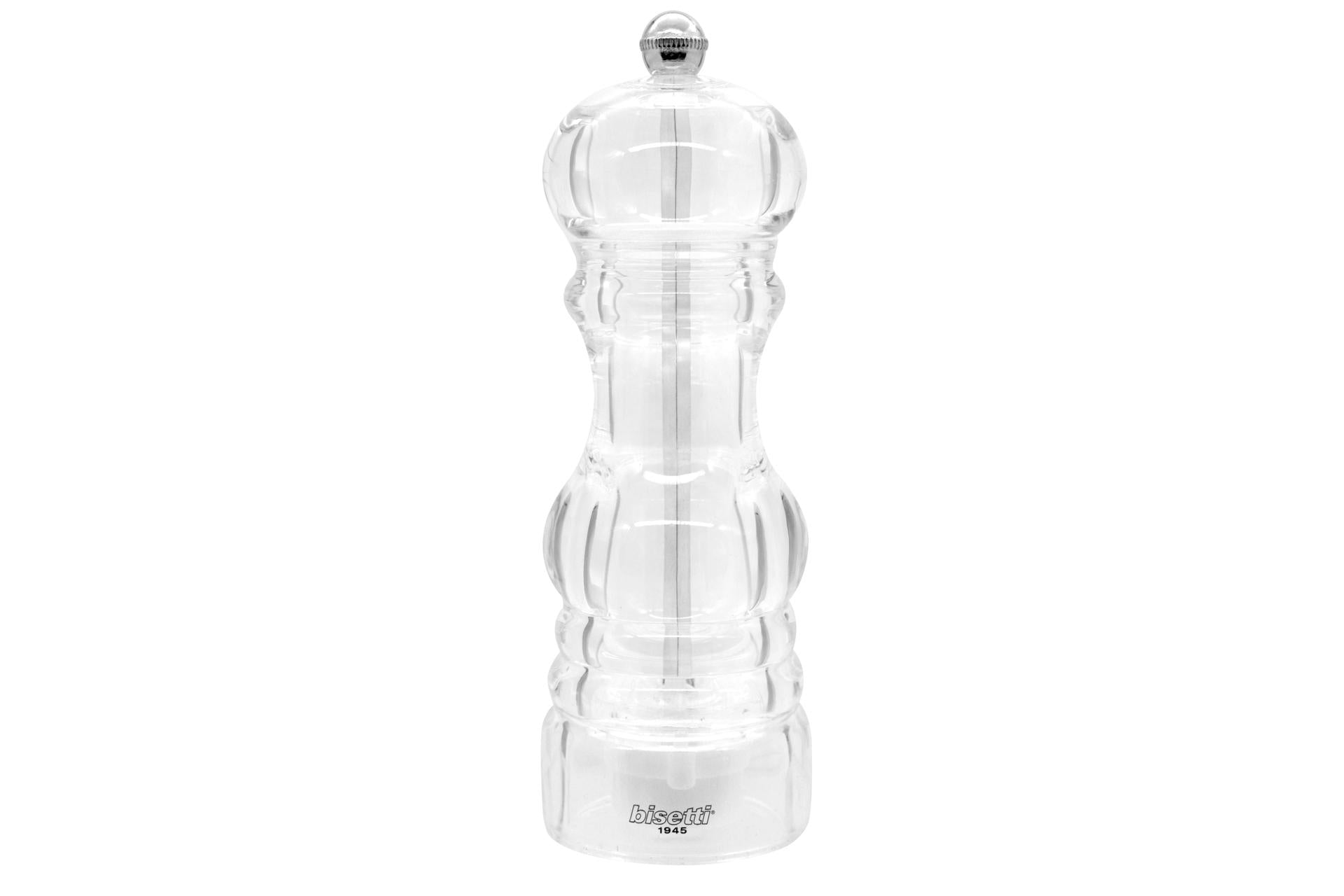 Bisetti Macina Sale Acrilico H.17.5 cm - Regolabile e Smontabile per Spezie e Sale