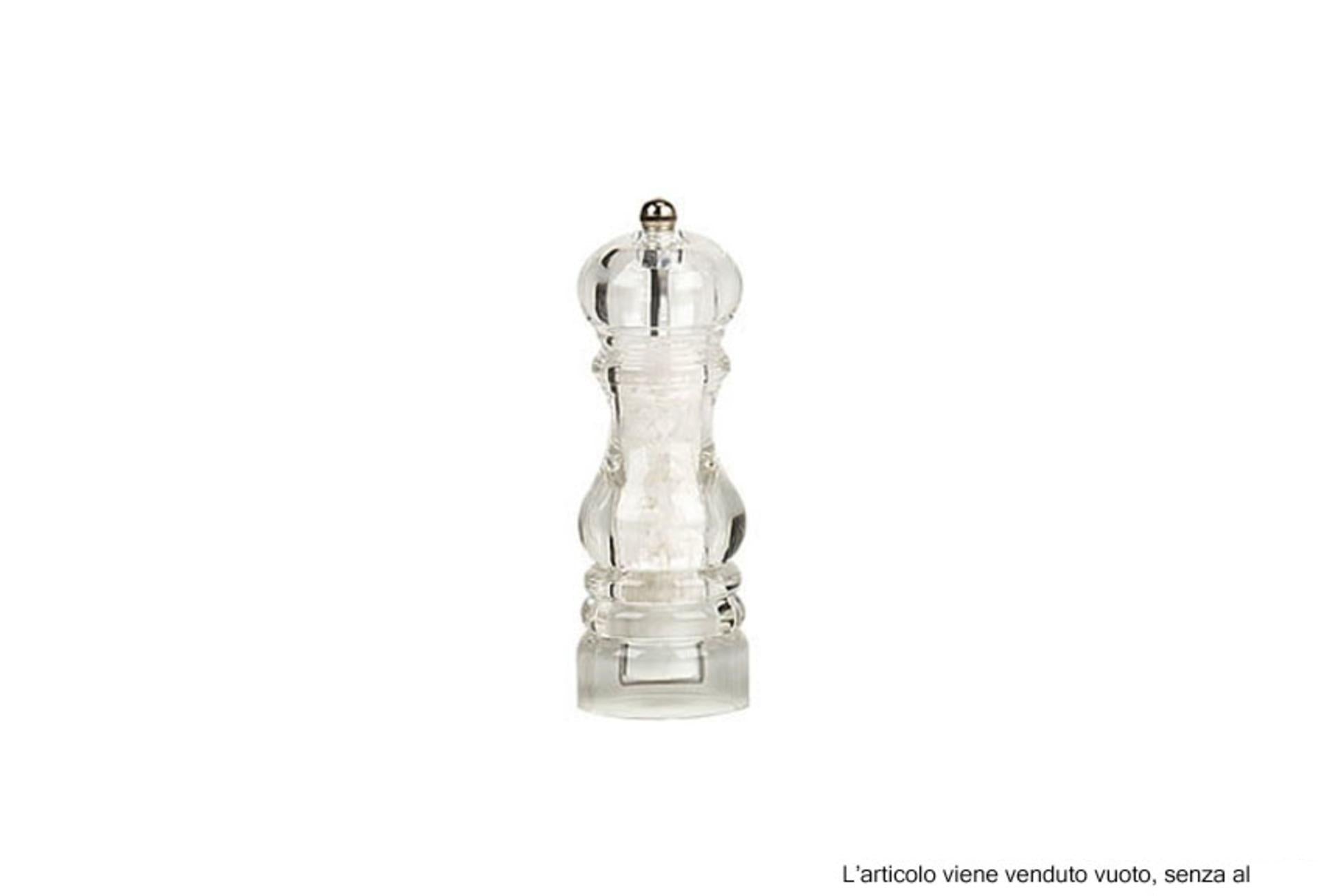 Bisetti Macina Sale Acrilico H.17.5 cm - Regolabile e Smontabile per Spezie e Sale
