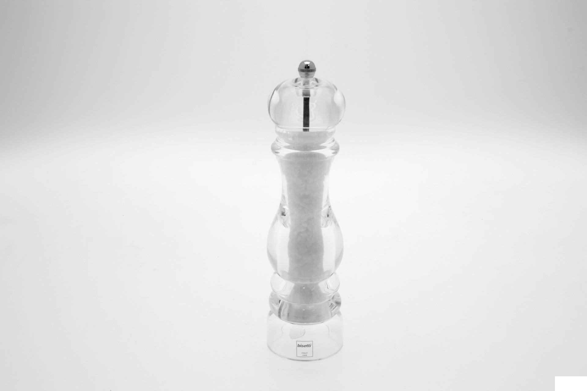 Bisetti Macina Sale Acrilico 22 cm - Regolabile e Smontabile per Spezie e Sale