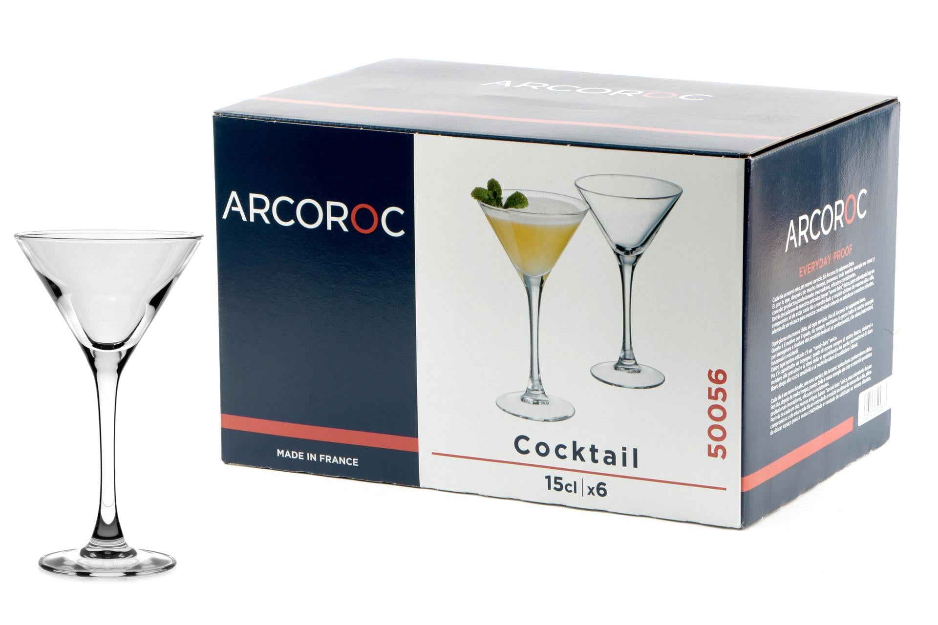 Arcoroc Coppa Martini 15 cl - H.165 mm Ø95 mm In Vetro - Set 6 Pz