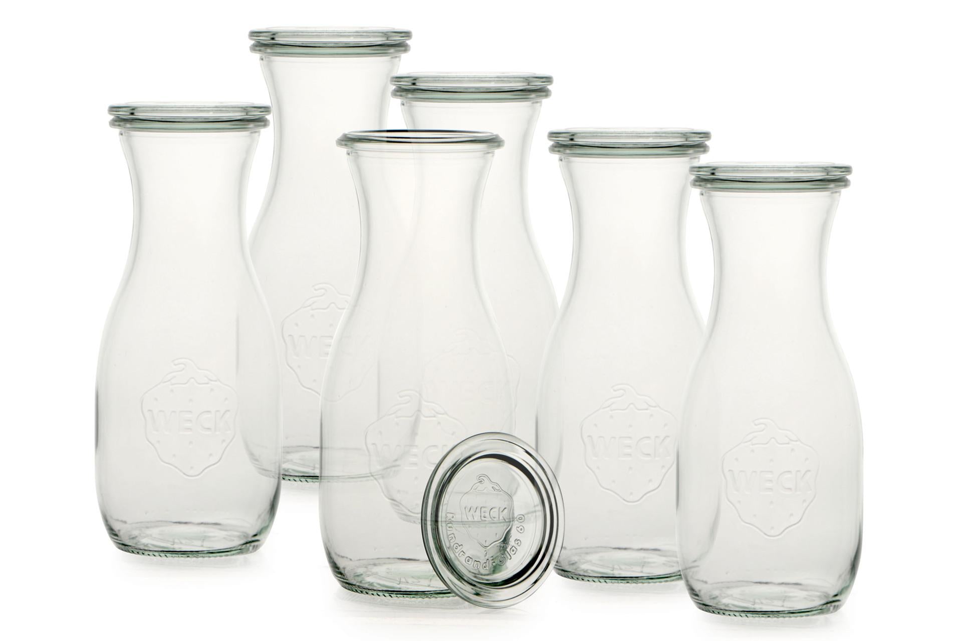 Weck Juice Set 6 Vasetti 530 ml Con Coperchio Ø60 - Ideali per Conserve e Vaso-Cottura - Set 6 Pz