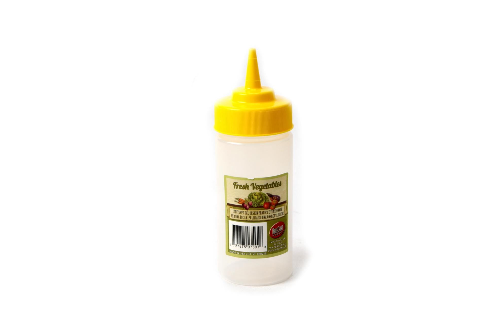 Tablecraft Fresh Vegetables Squeeze 236 ml Giallo - Bottiglia Squeeze Con Tappo Design Funzionale - Set 12 Pz