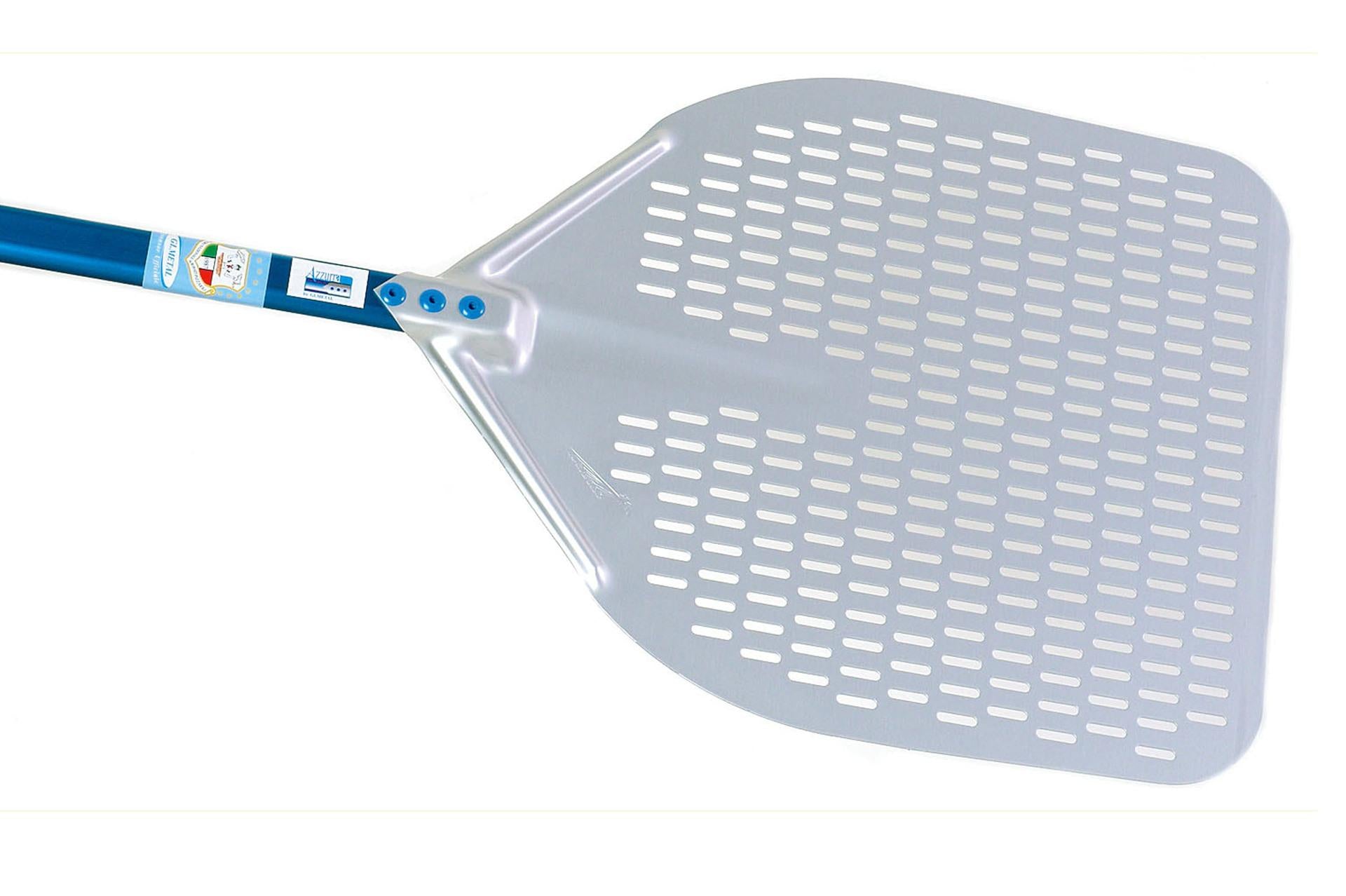 Gi Metal Azzurra Pala Pizza Rettangolare Asolata 33 cm In Alluminio Con Manico 150 cm