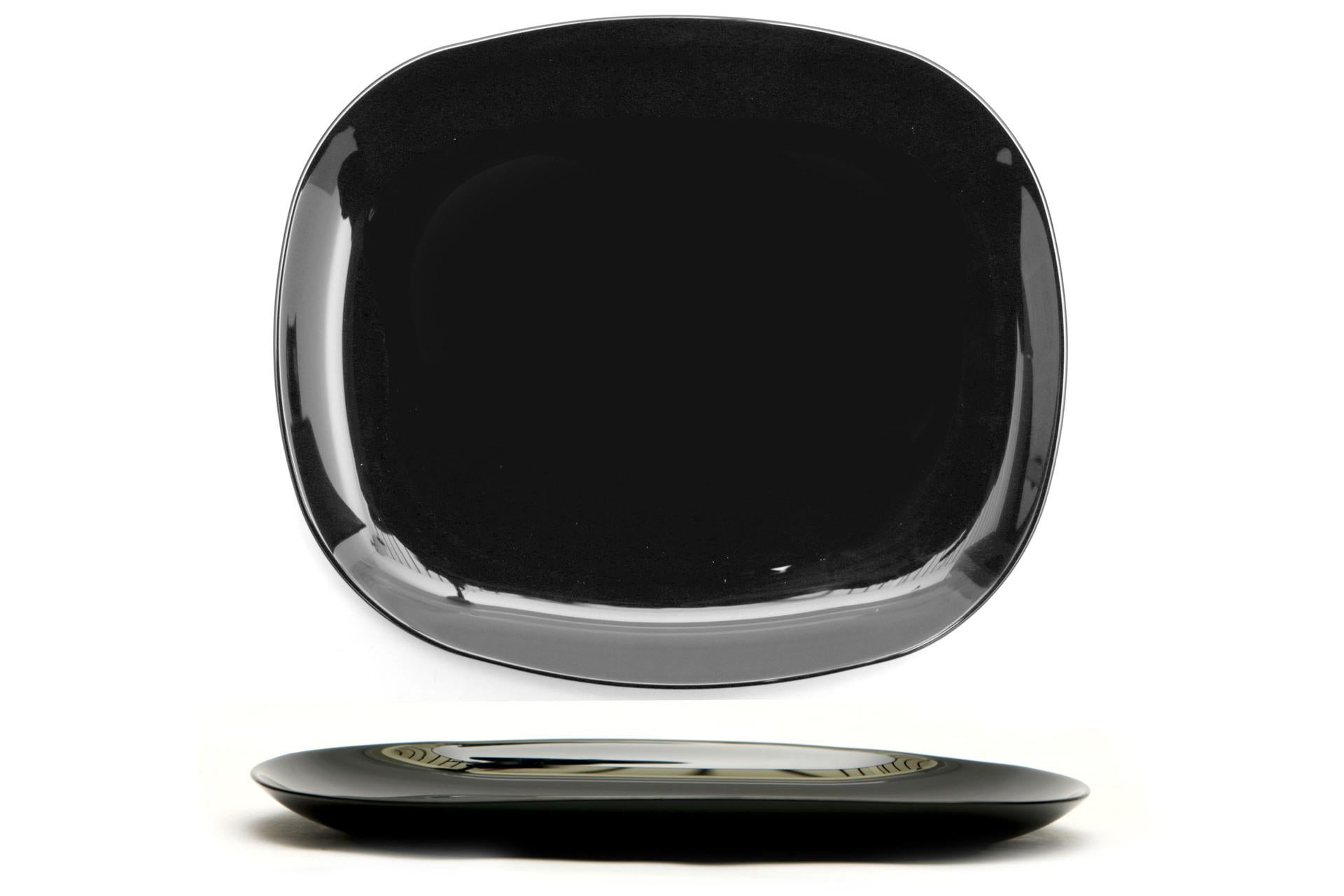 Arcoroc Evolution Black Piatto Rettangolare 28 x 23 cm - Resistente agli Shock Termici - Set 6 Pz