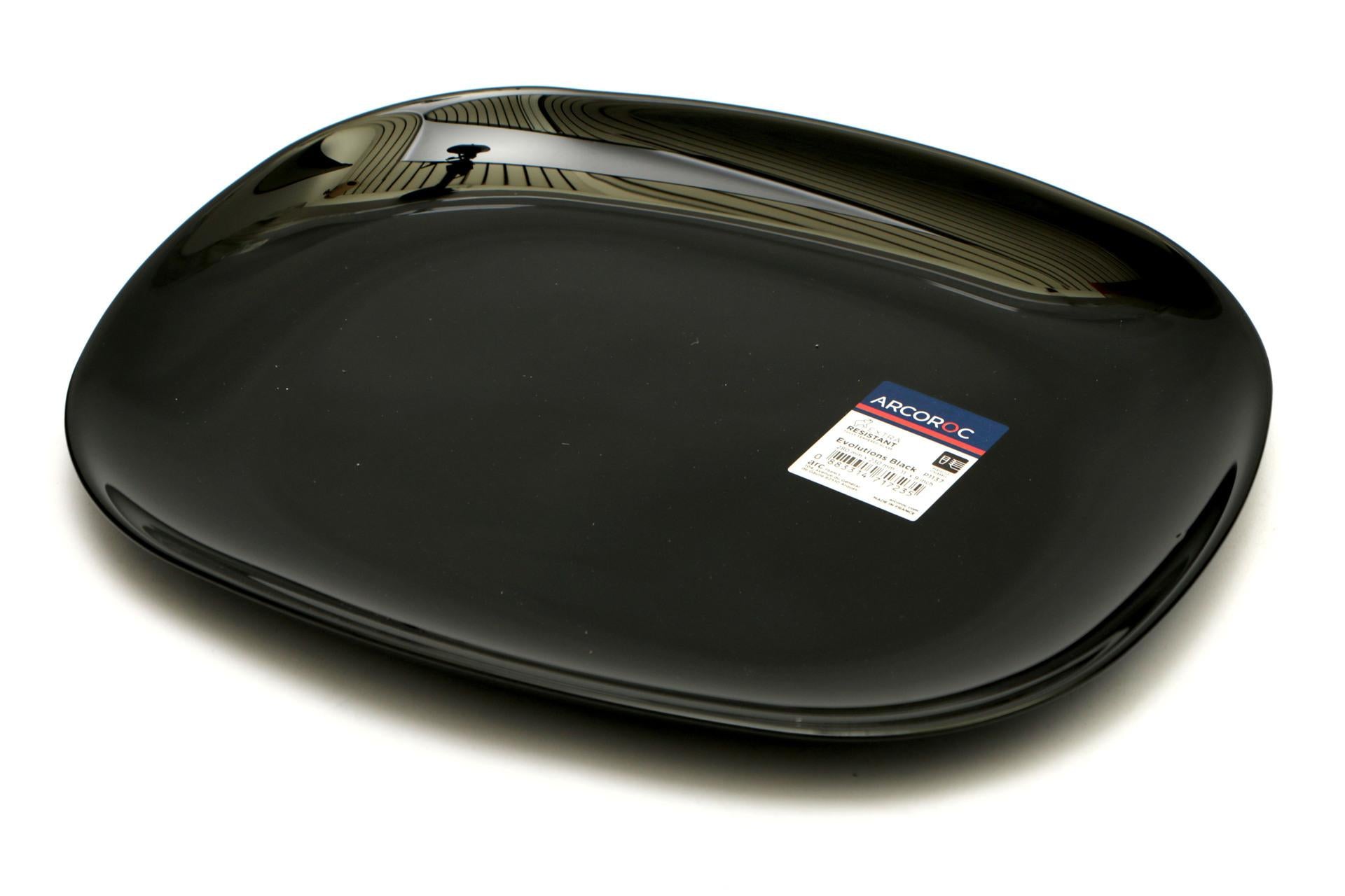 Arcoroc Evolution Black Piatto Rettangolare 28 x 23 cm - Resistente agli Shock Termici - Set 6 Pz