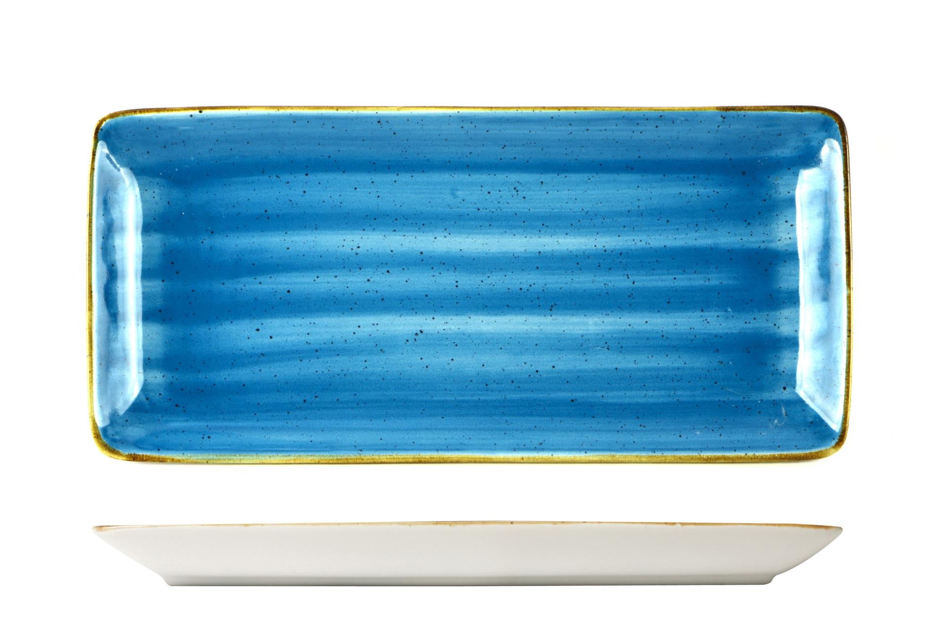 Pt Sango Ceramics Java Aqua Blu Piatto Rettangolare 25 x 10 cm - Set 6 Pz