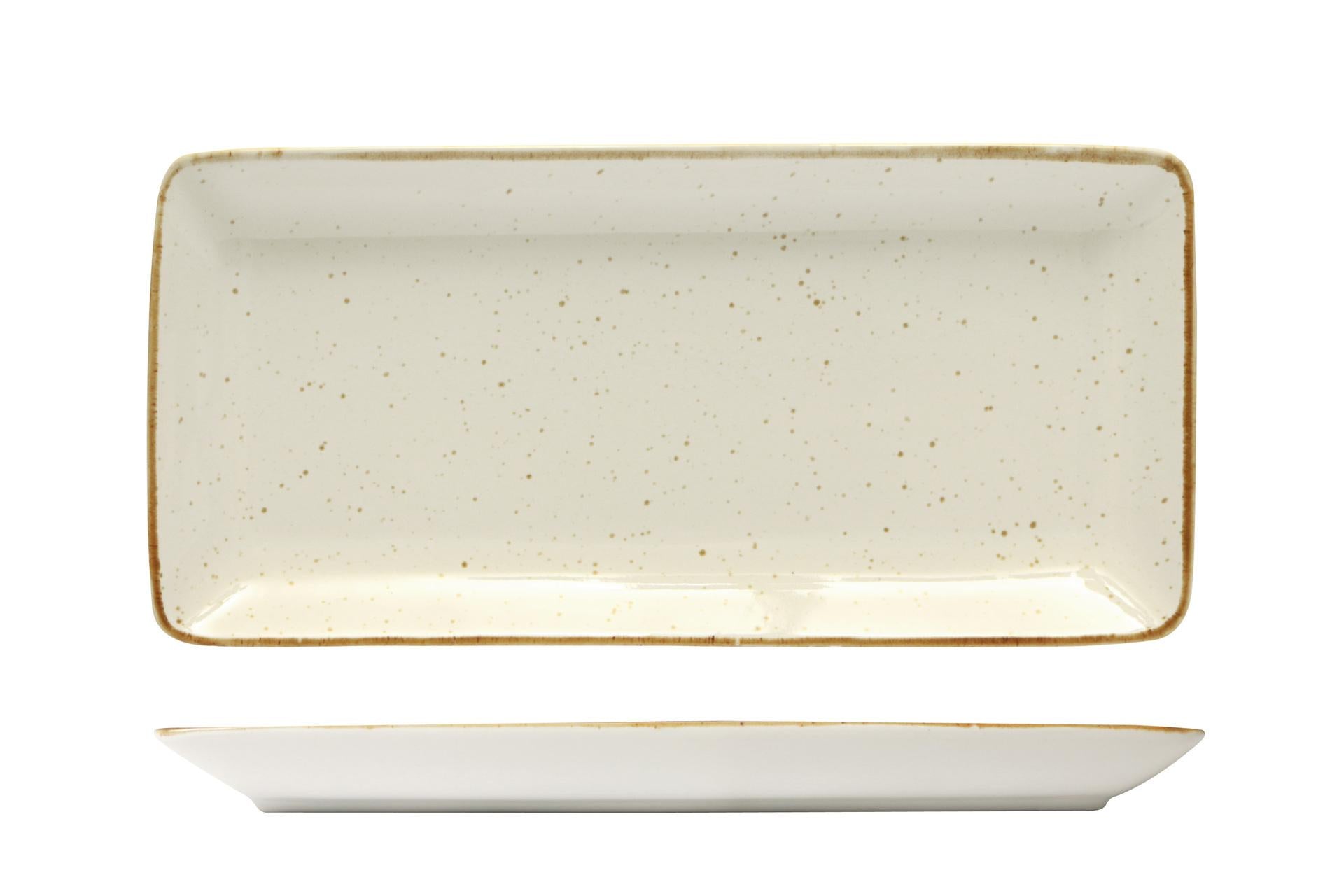 Pt Sango Ceramics Java Barley Cream Piatto Rettangolare 21 x 8 cm - Set 6 Pz