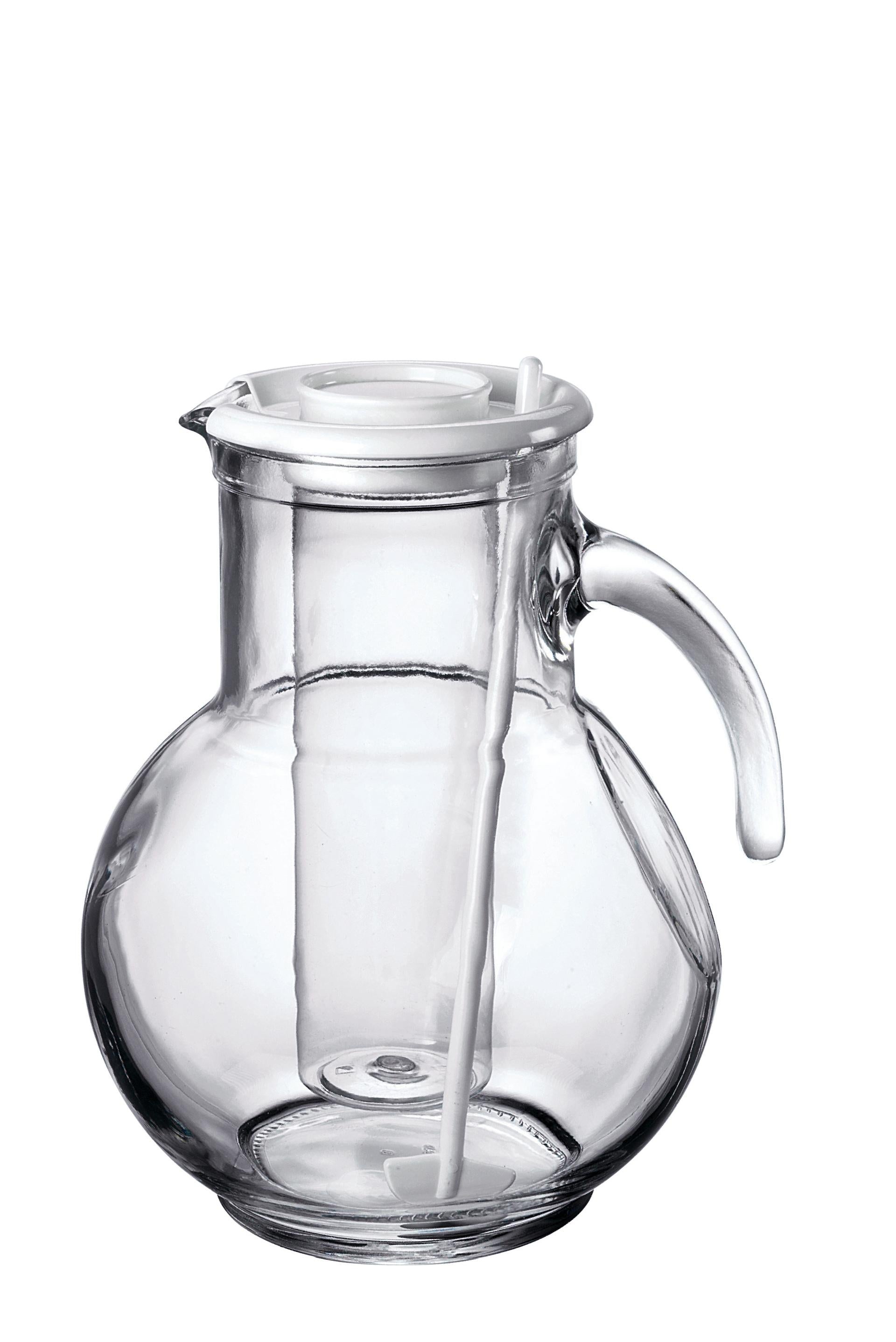Bormioli Rocco Caraffa Kufra 2L Rossa In Vetro Con Portaghiaccio e Miscelatore - Set 6 Pz