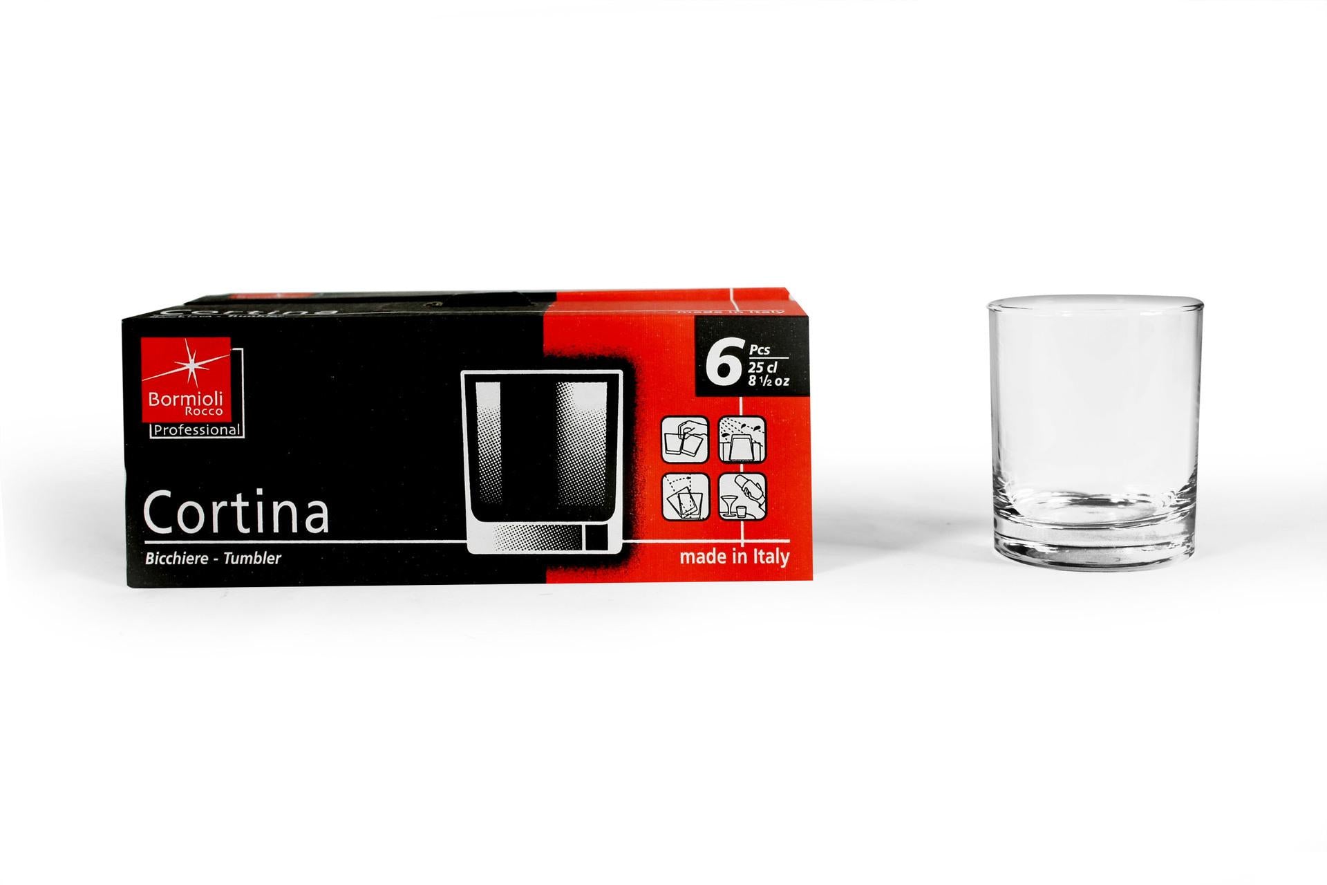 Bormioli Rocco Cortina Set 48 Bicchieri Acqua 25.5 cl - Linea Economica In Vetro Trasparente - Set 48 Pz