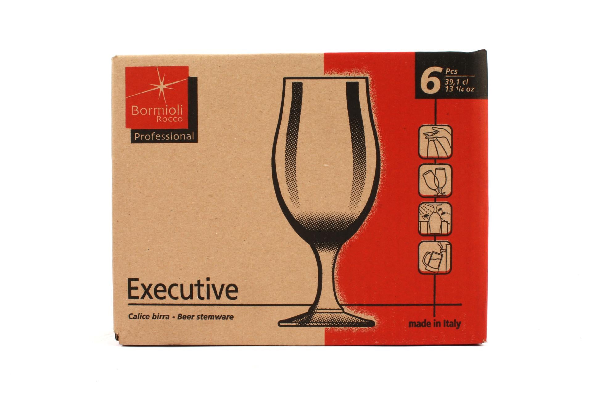 Bormioli Rocco Executive Confezione 6 Calici Birra 37,5 cl - Forma Tulipano - Set 6 Pz 6
