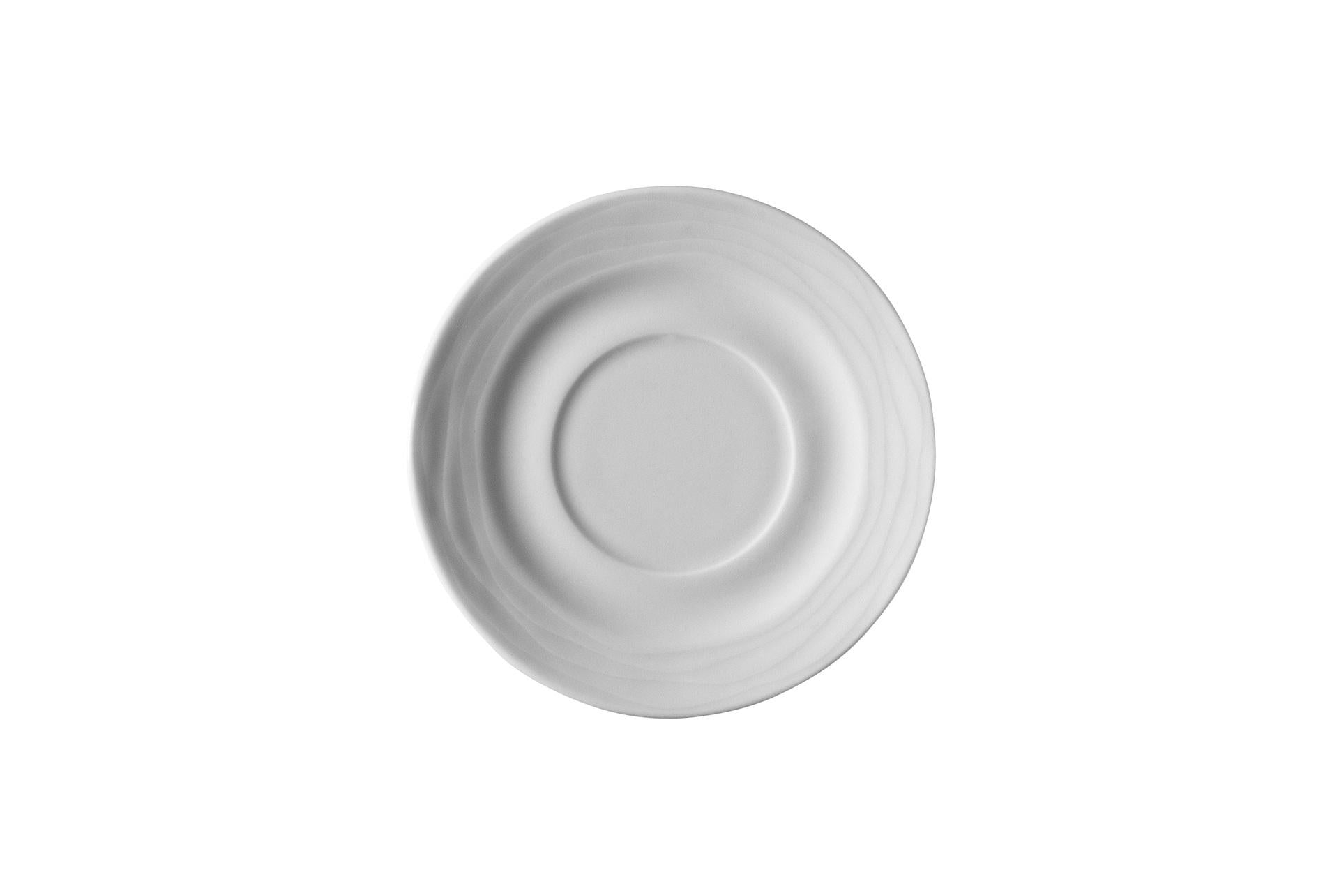 Kutahya Seramik Sea Wave Piattino Per Tazza The In Porcellana Bianca Con Decoro Onda - Set 12 Pz