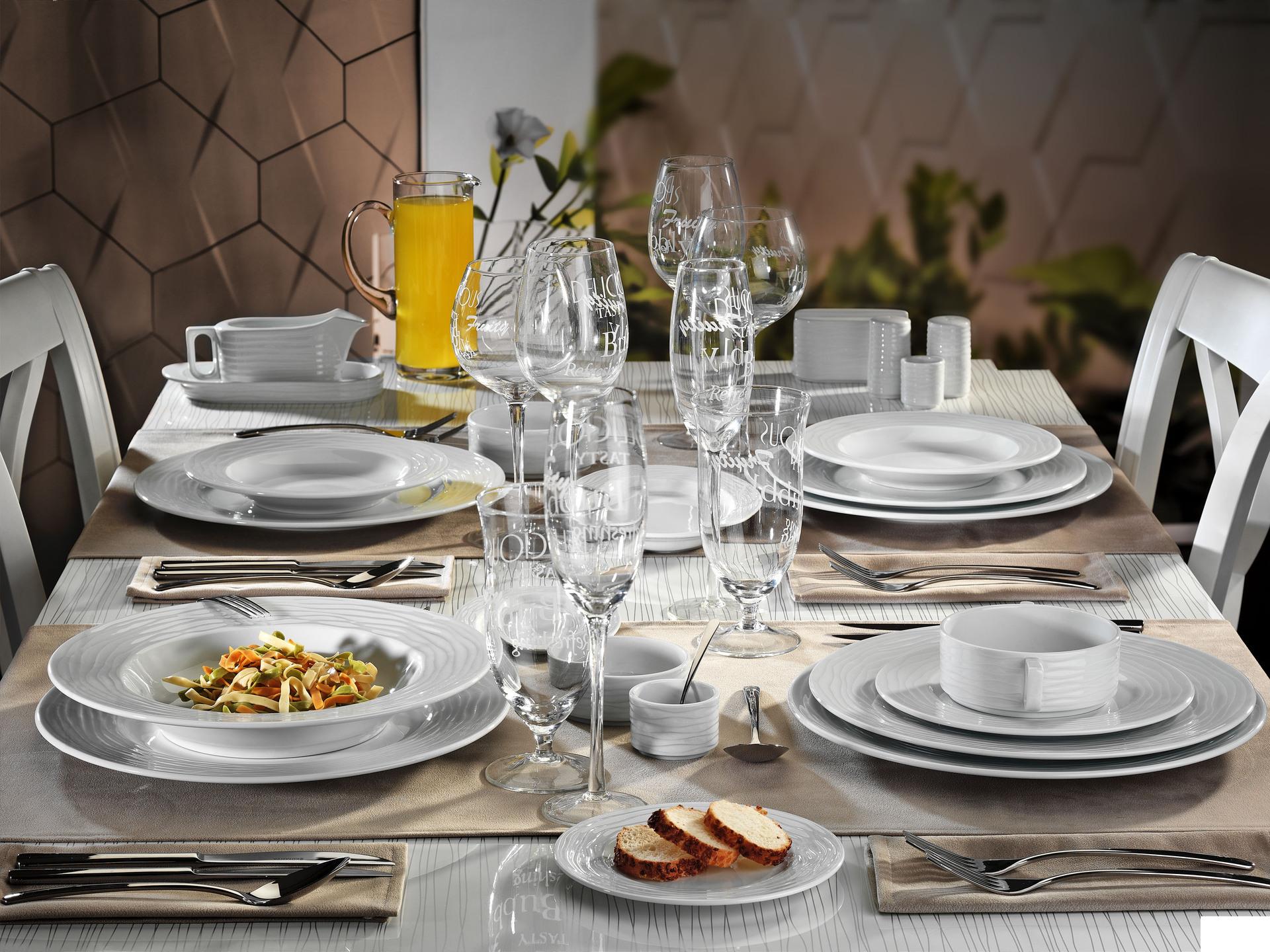 Kutahya Seramik Sea Wave Piattino Per Tazza The In Porcellana Bianca Con Decoro Onda - Set 12 Pz 5