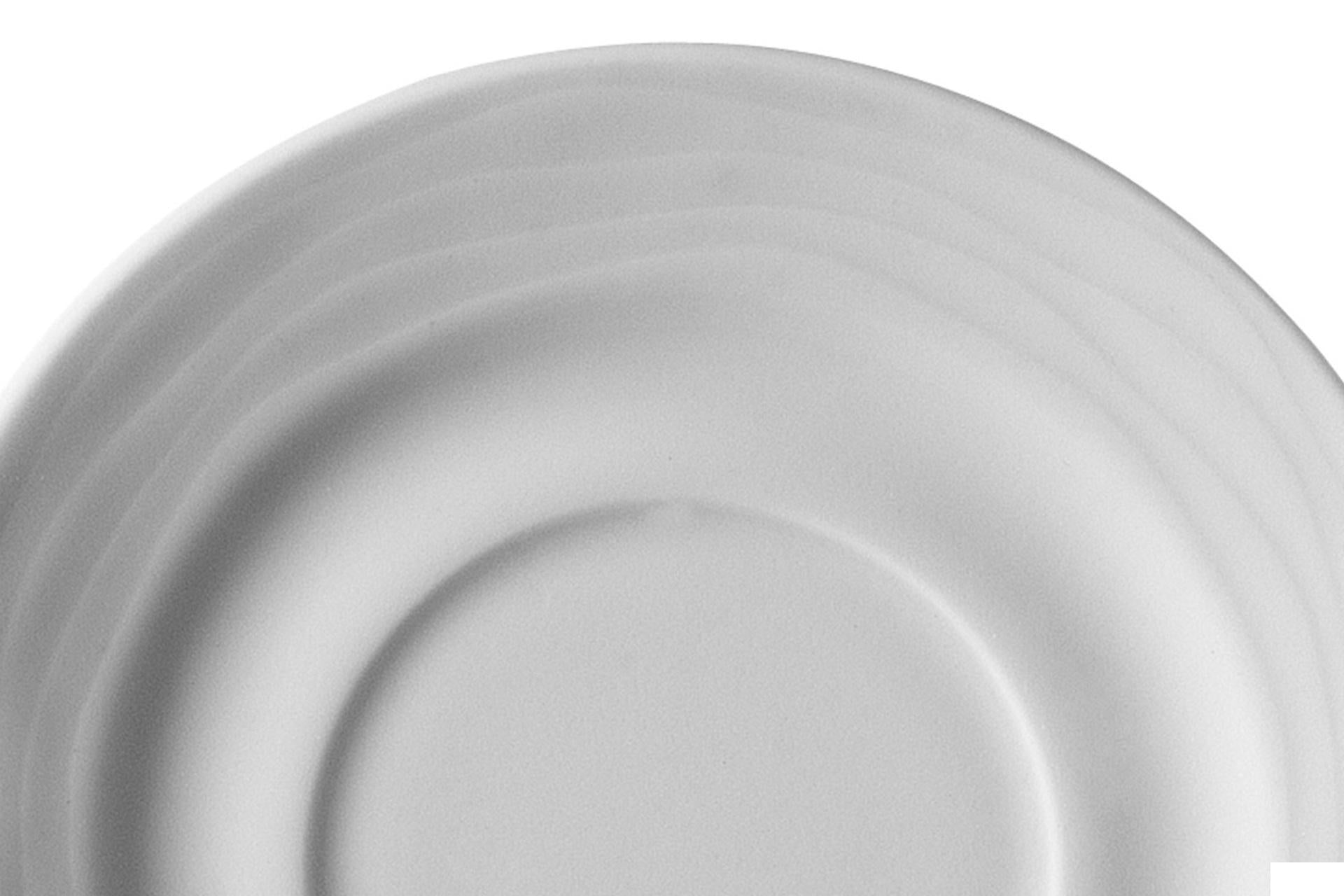 Kutahya Seramik Sea Wave Piattino Tazza Caffè SW01KT00 In Porcellana Bianca Con Decoro Onda - Set 12 Pz