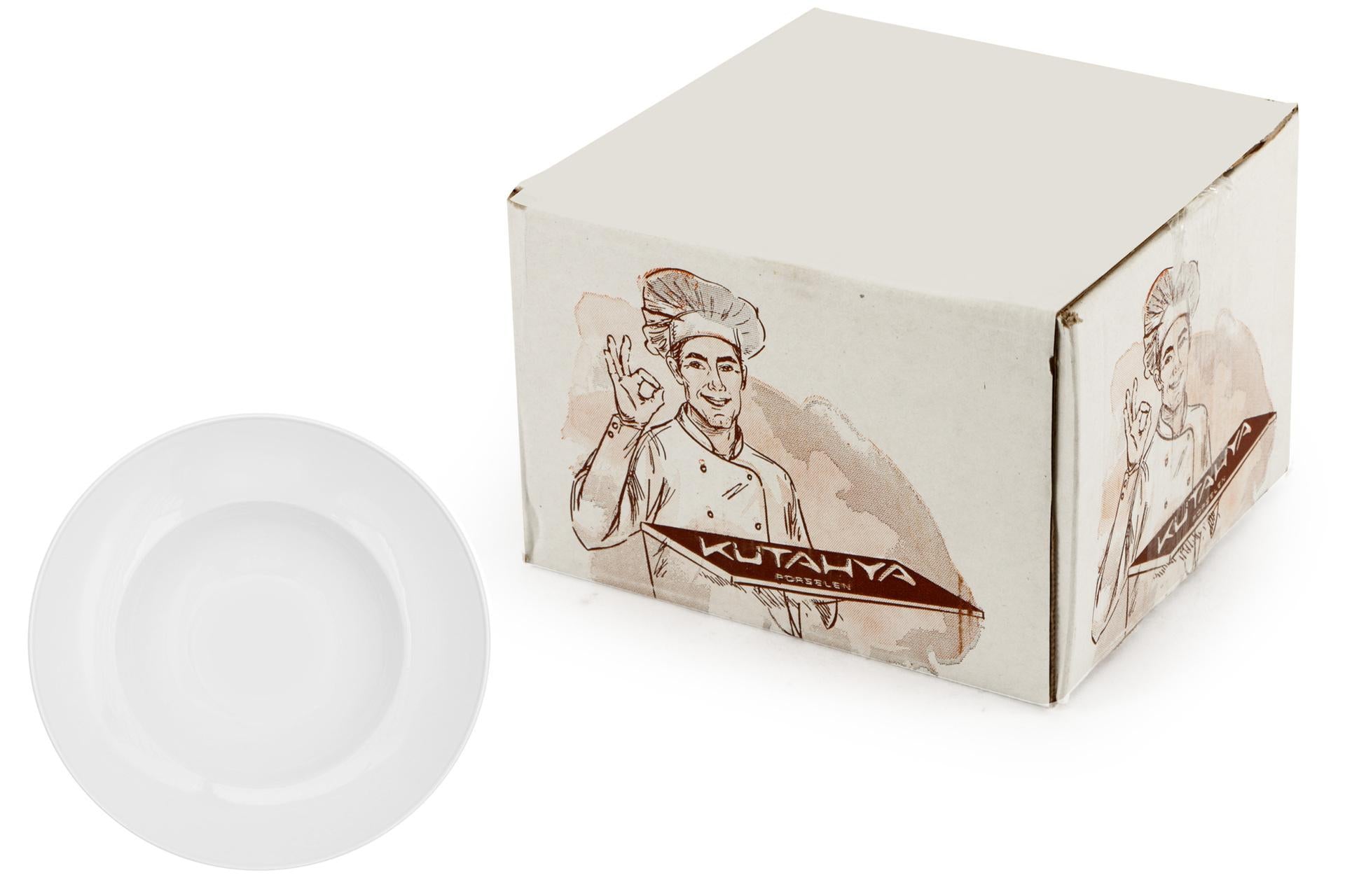 Kutahya Seramik Risus Bianco Pasta Bowl Ø24 cm - Interno Ø16.5 cm In Porcellana Alta Resistenza - Set 12 Pz 3