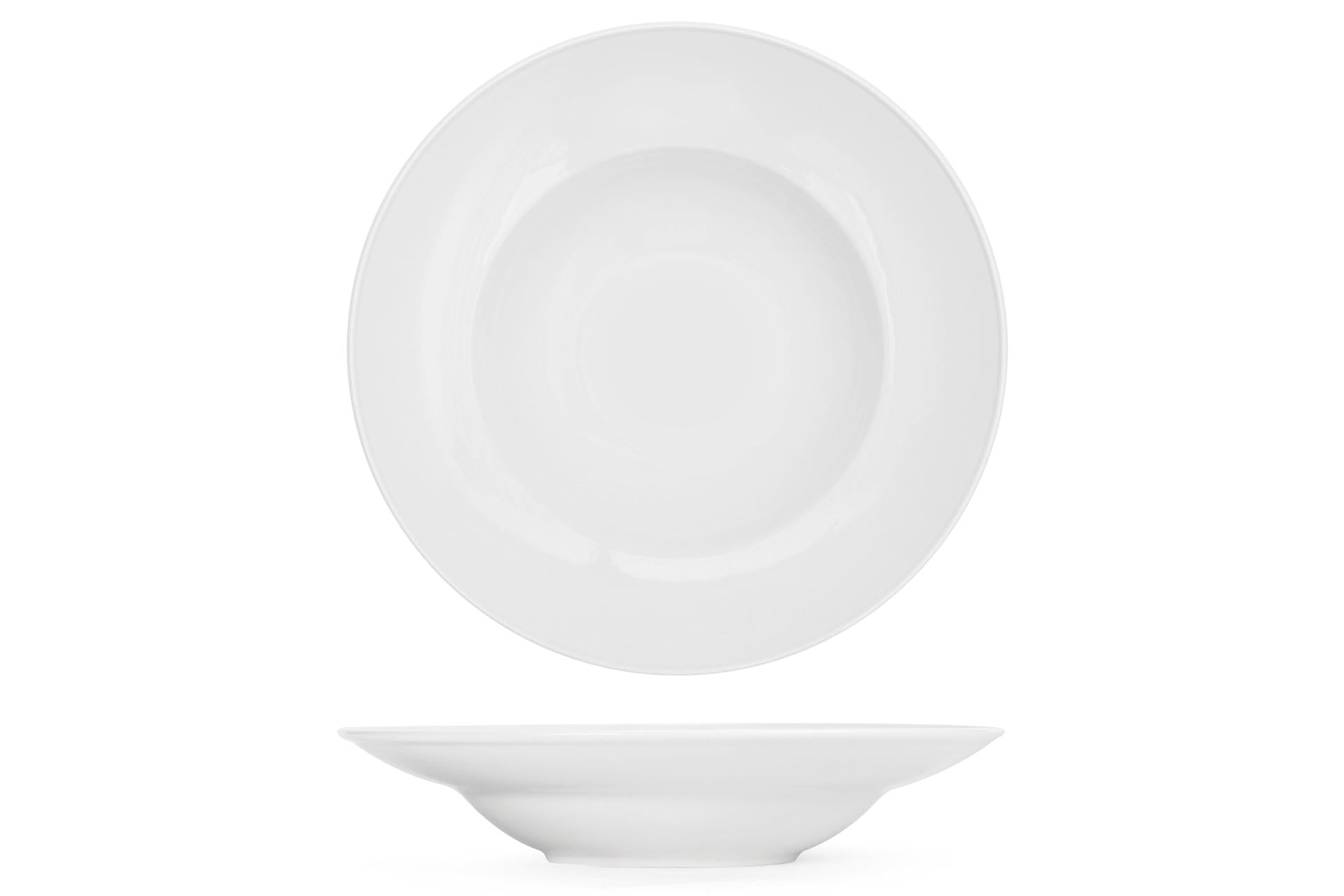 Kutahya Seramik Risus Bianco Pasta Bowl Ø27 cm - Interno Ø18 cm In Porcellana Alta Resistenza - Set 12 Pz