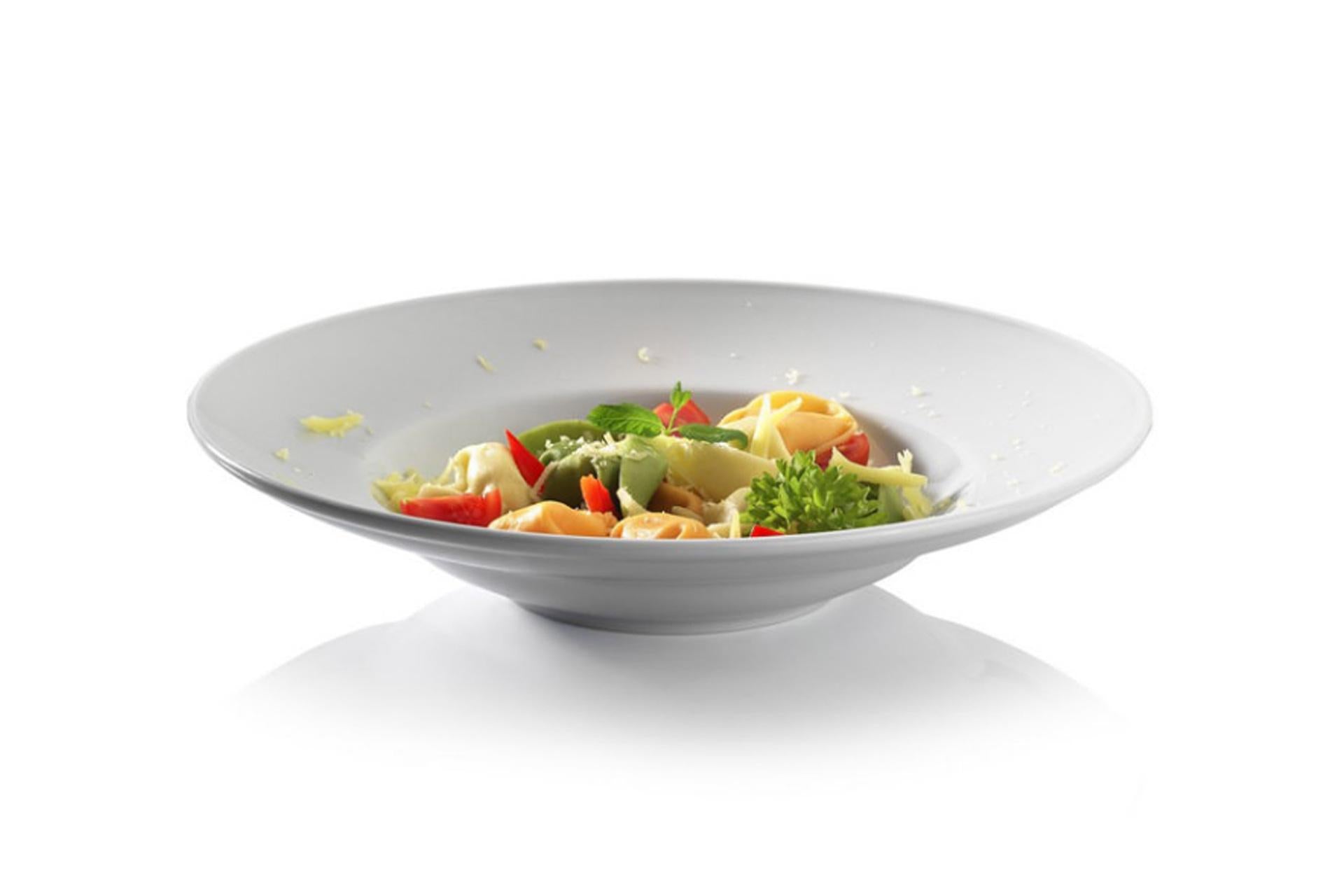 Kutahya Seramik Risus Bianco Pasta Bowl Ø27 cm - Interno Ø18 cm In Porcellana Alta Resistenza - Set 12 Pz