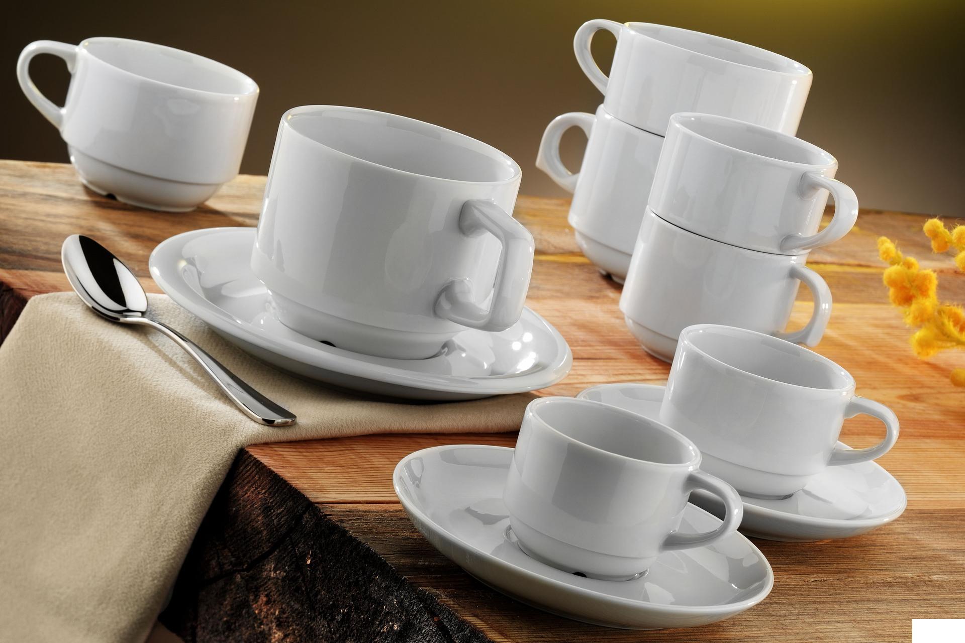 Kutahya Seramik Piattino per Tazza Caffè EO01KT00 - Linea Porcellana Bianca Leggera - Set 12 Pz
