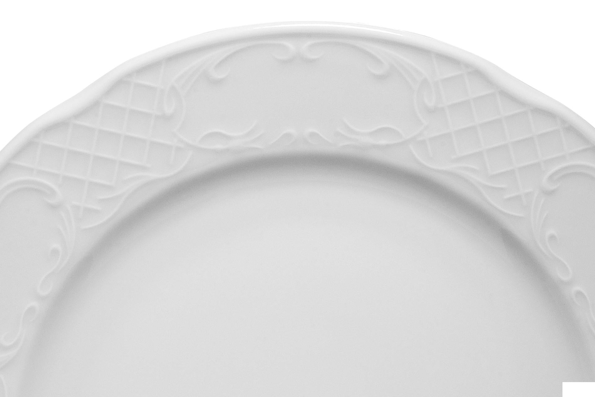 Kutahya Seramik Piatto Pane Ø16 cm - Linea Classico Bianco In Porcellana Bianca - Set 12 Pz