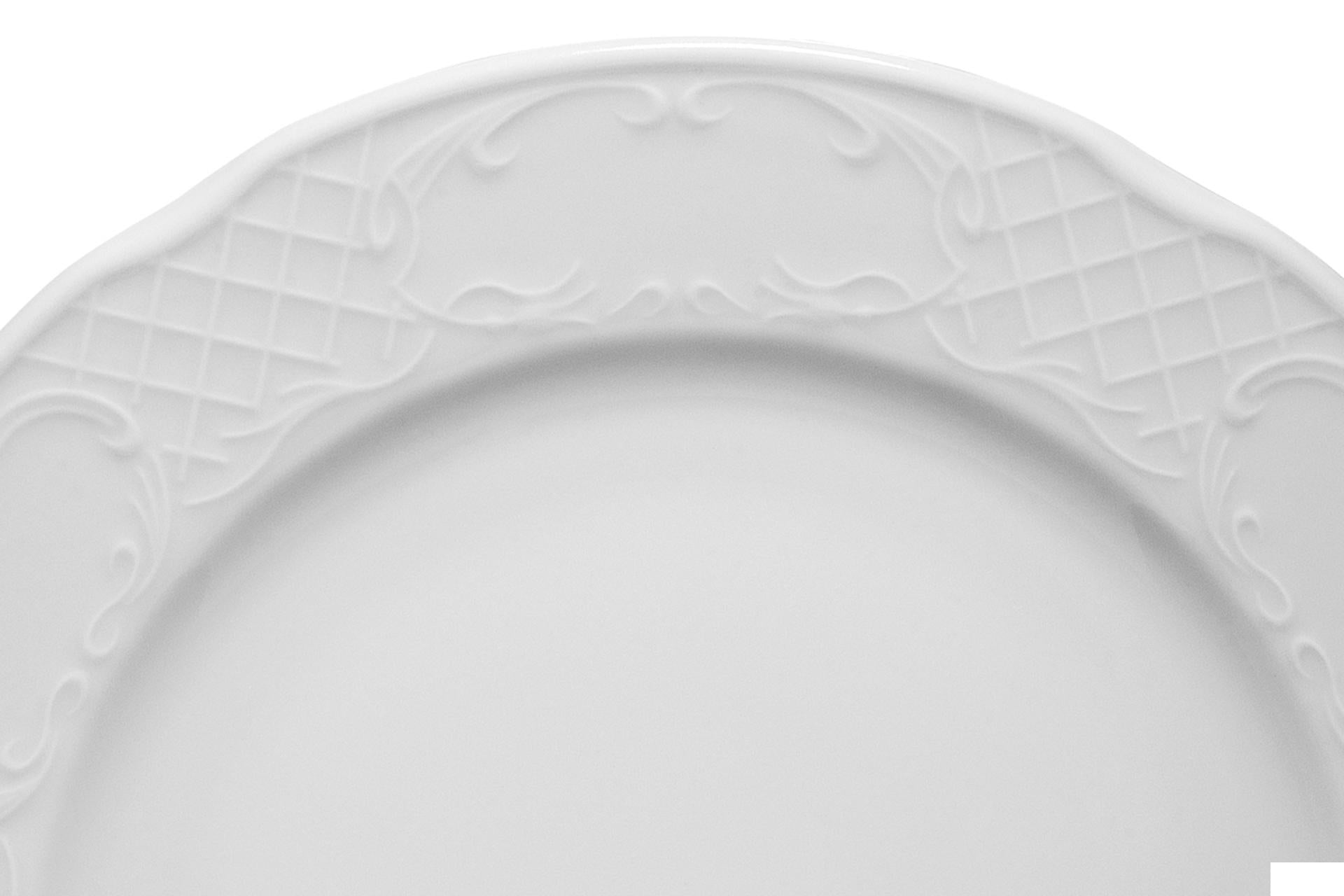 Kutahya Seramik Piatto Frutta Ø20 cm - Linea Classico Bianco In Porcellana - Set 12 Pz